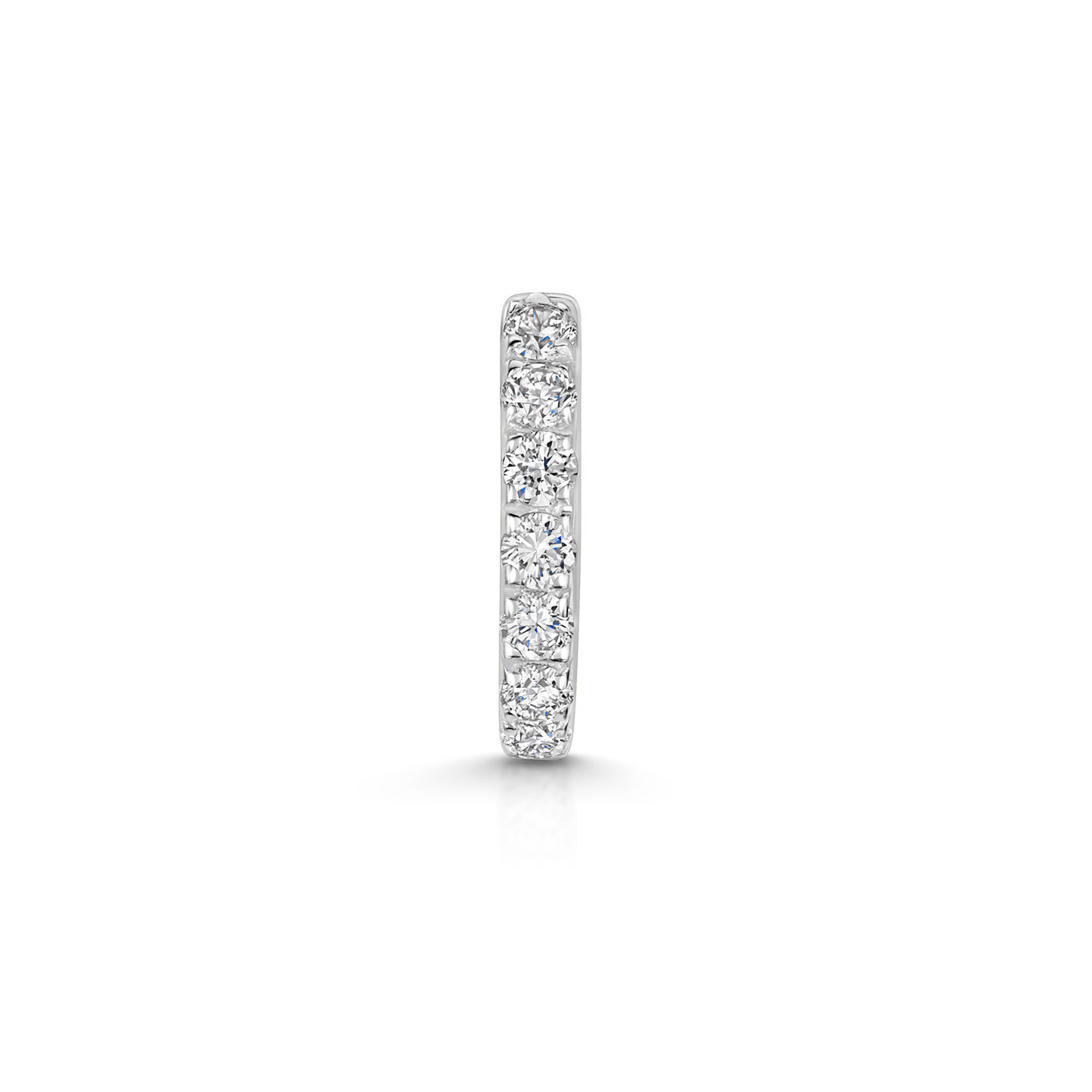 Laura Bond Jewellery 9k solid white gold 10mm simple crystal huggie earring Huggies and Hoops