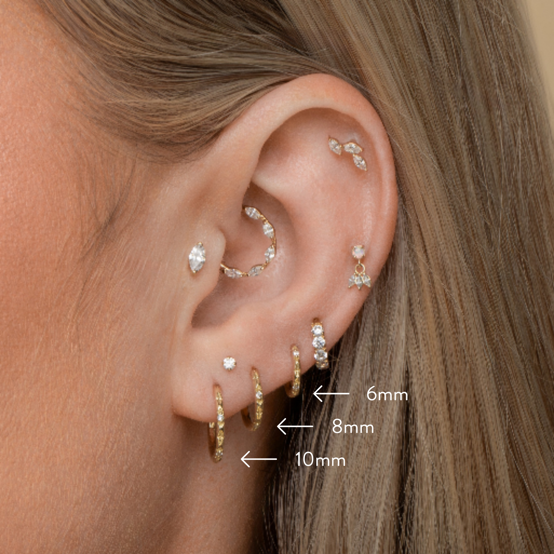 astrid miyu maria tash 9k solid yellow gold stardust clicker hoop Huggies and Hoops Laura Bond