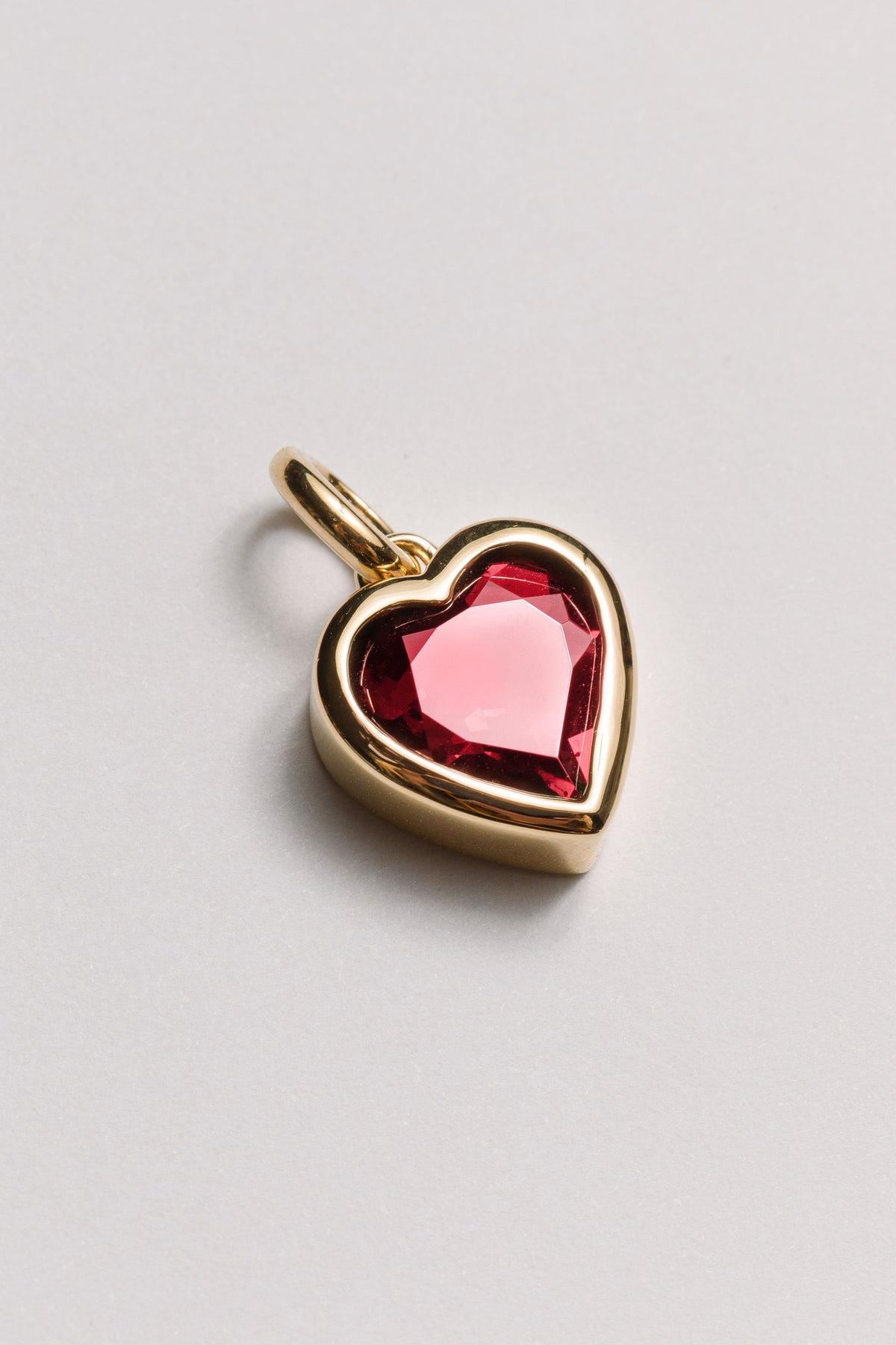 Garnet Chunky Heart Charm Laura Bond Jewellery