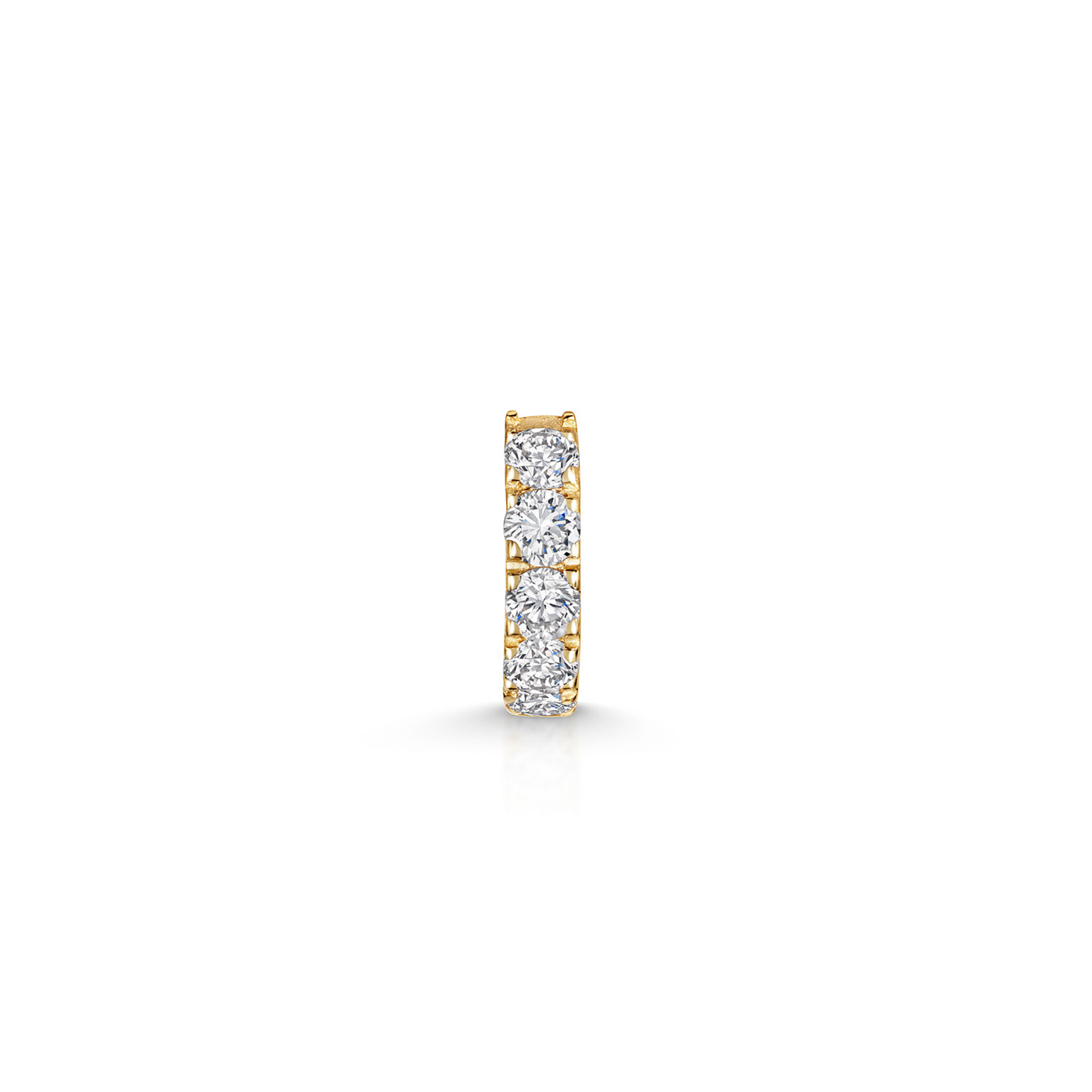 Laura Bond Jewellery 9k solid yellow gold 6mm simple crystal mini huggie earring Huggies and Hoops