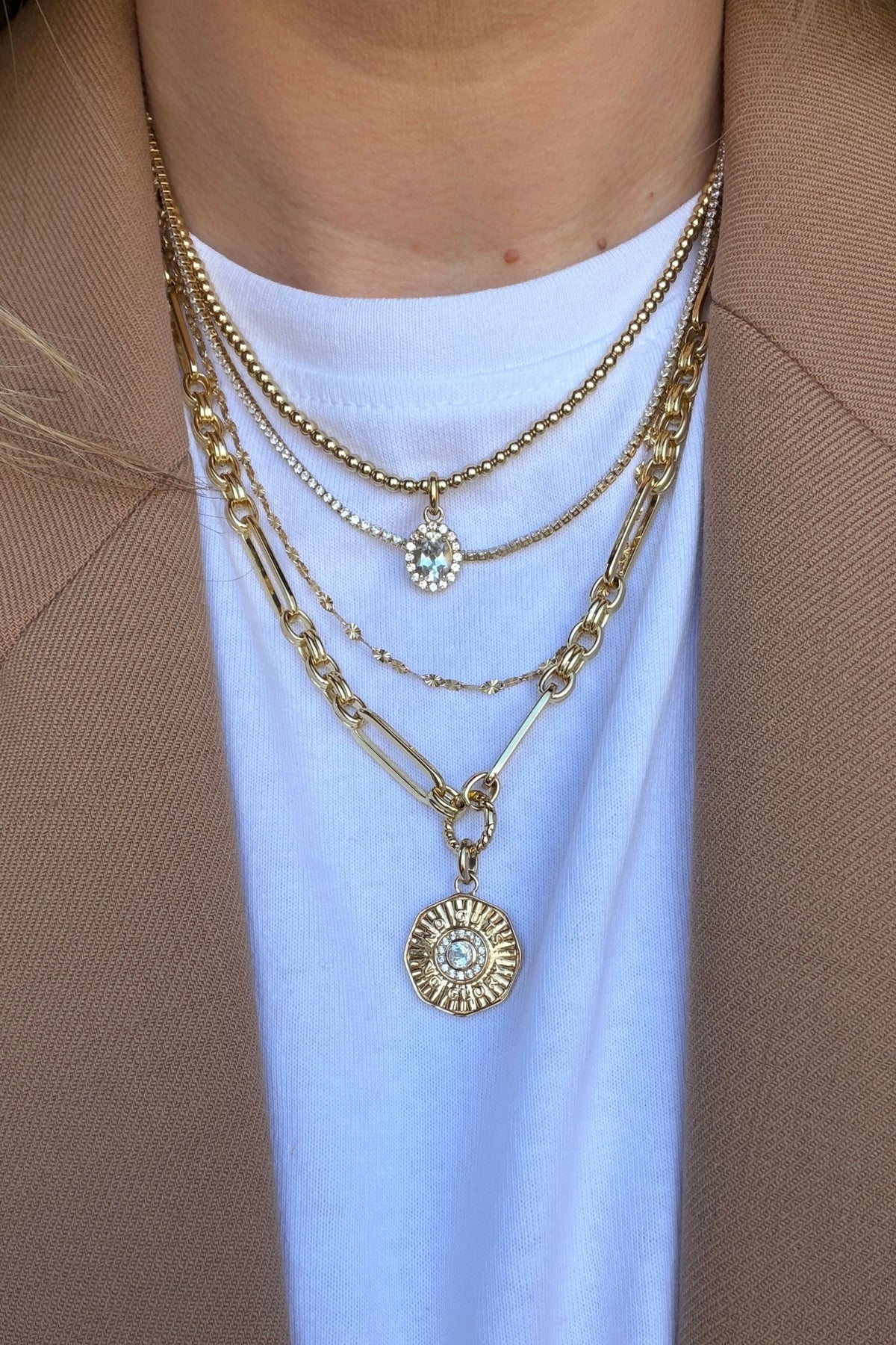 The Keepsake Gold Vintage Ball Chain Necklace Laura Bond Jewellery