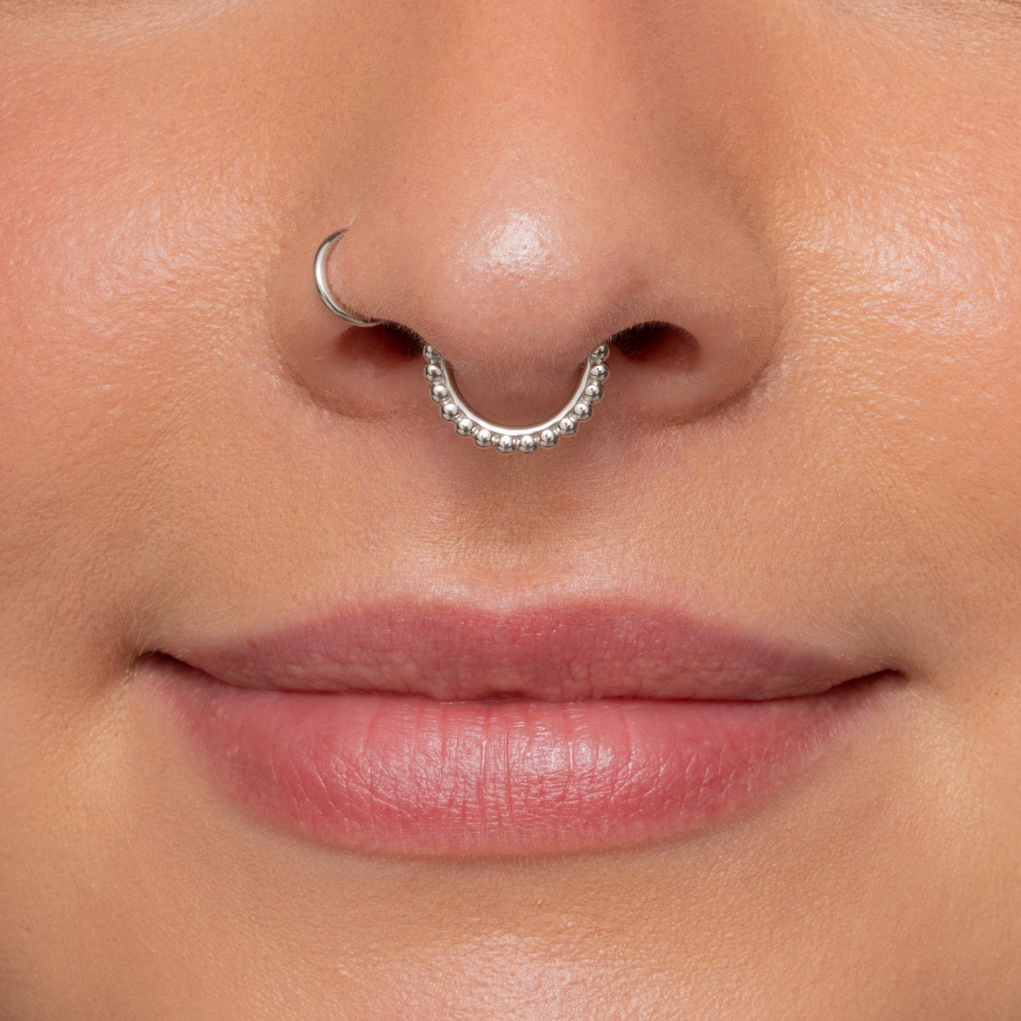 Laura Bond Jewellery 14k solid white gold 9mm Sienna hoop for daith or septum Huggies and Hoops