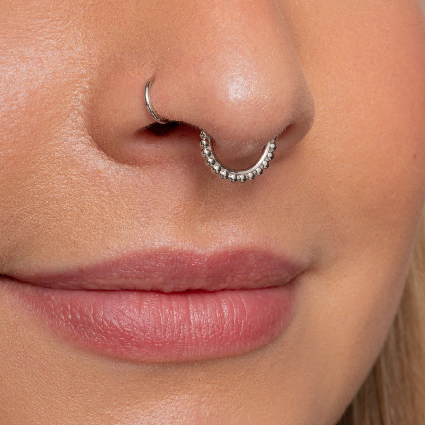 Laura Bond Jewellery 14k solid white gold 9mm Sienna hoop for daith or septum Huggies and Hoops