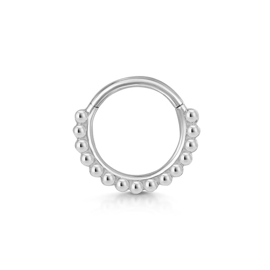 Laura Bond 14k solid white gold 9mm Sienna hoop for daith or septum Huggies and Hoops