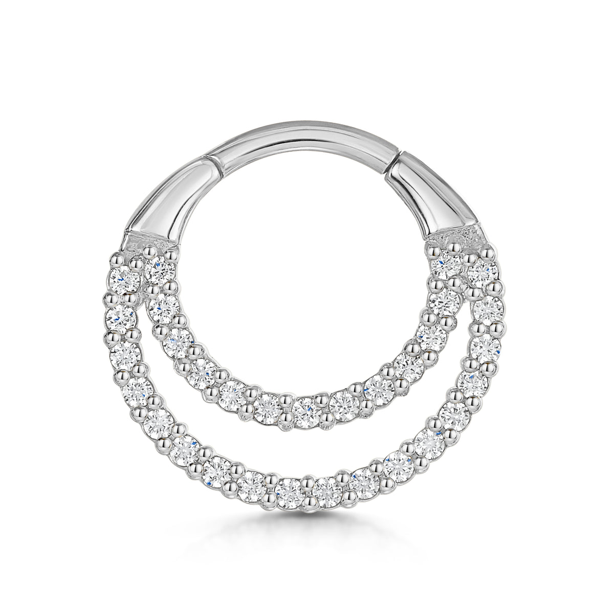 9k solid white gold Echo hoop daith or septum