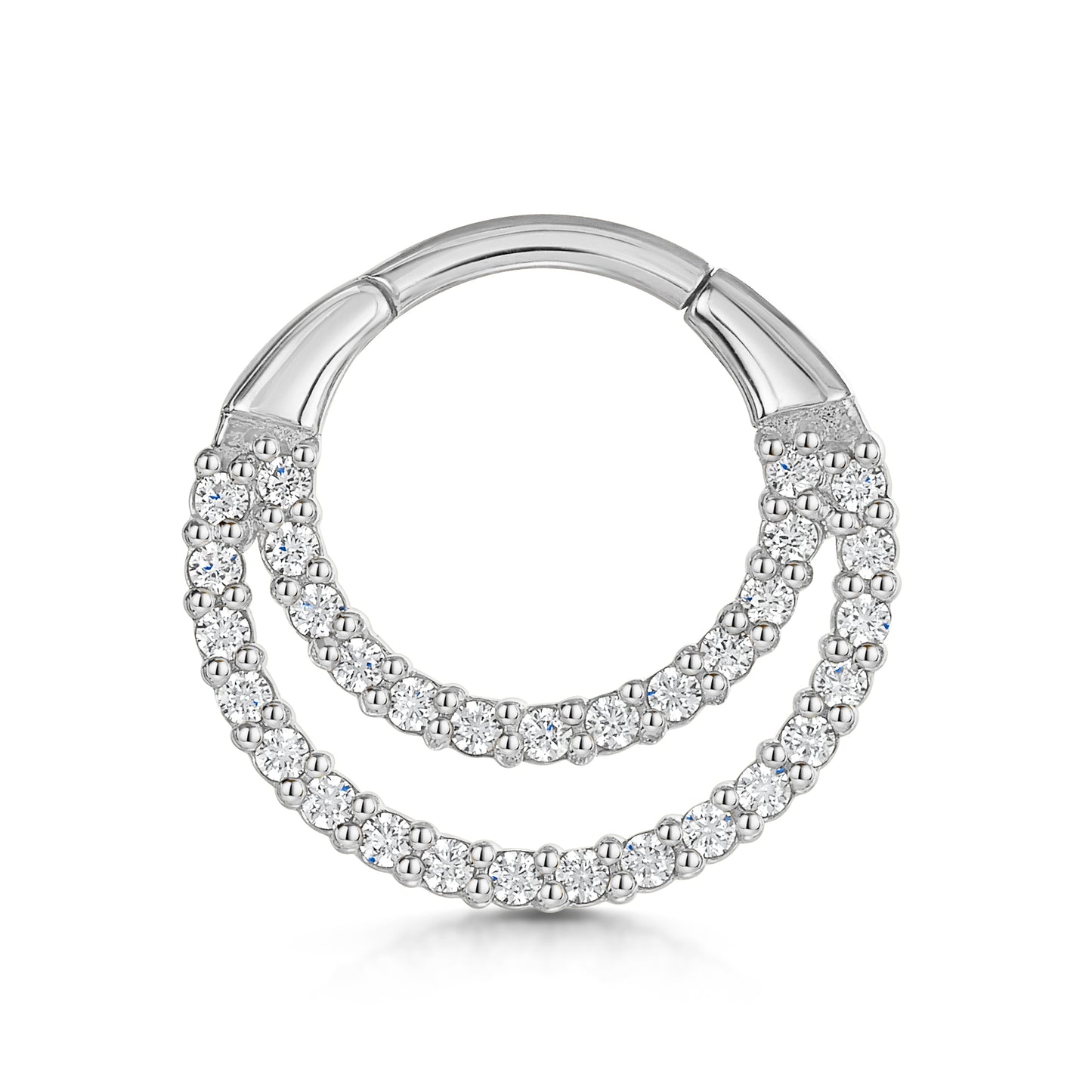 9k solid white gold Echo hoop for daith or septum Huggies and Hoops Laura Bond Jewellery