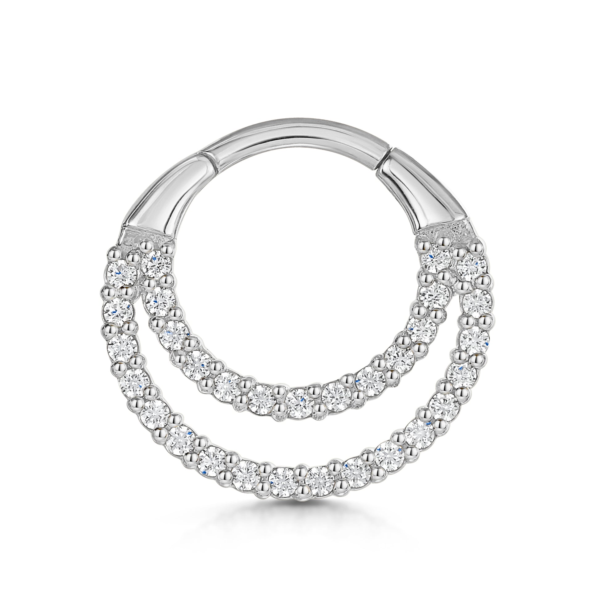 9k solid white gold Echo hoop for daith or septum Huggies and Hoops Laura Bond Jewellery