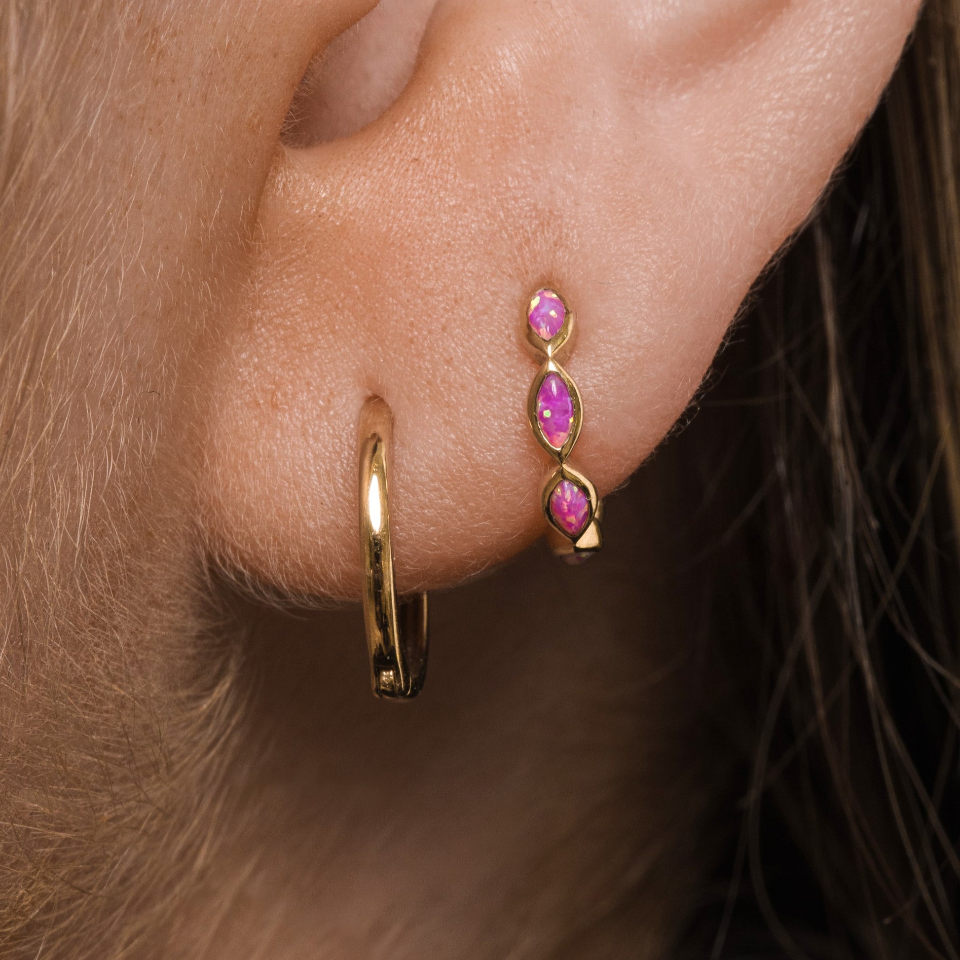 Laura Bond Jewellery Bold and Gold Edinburgh 9k solid yellow gold 10mm slim simple huggie earring Huggies and Hoops