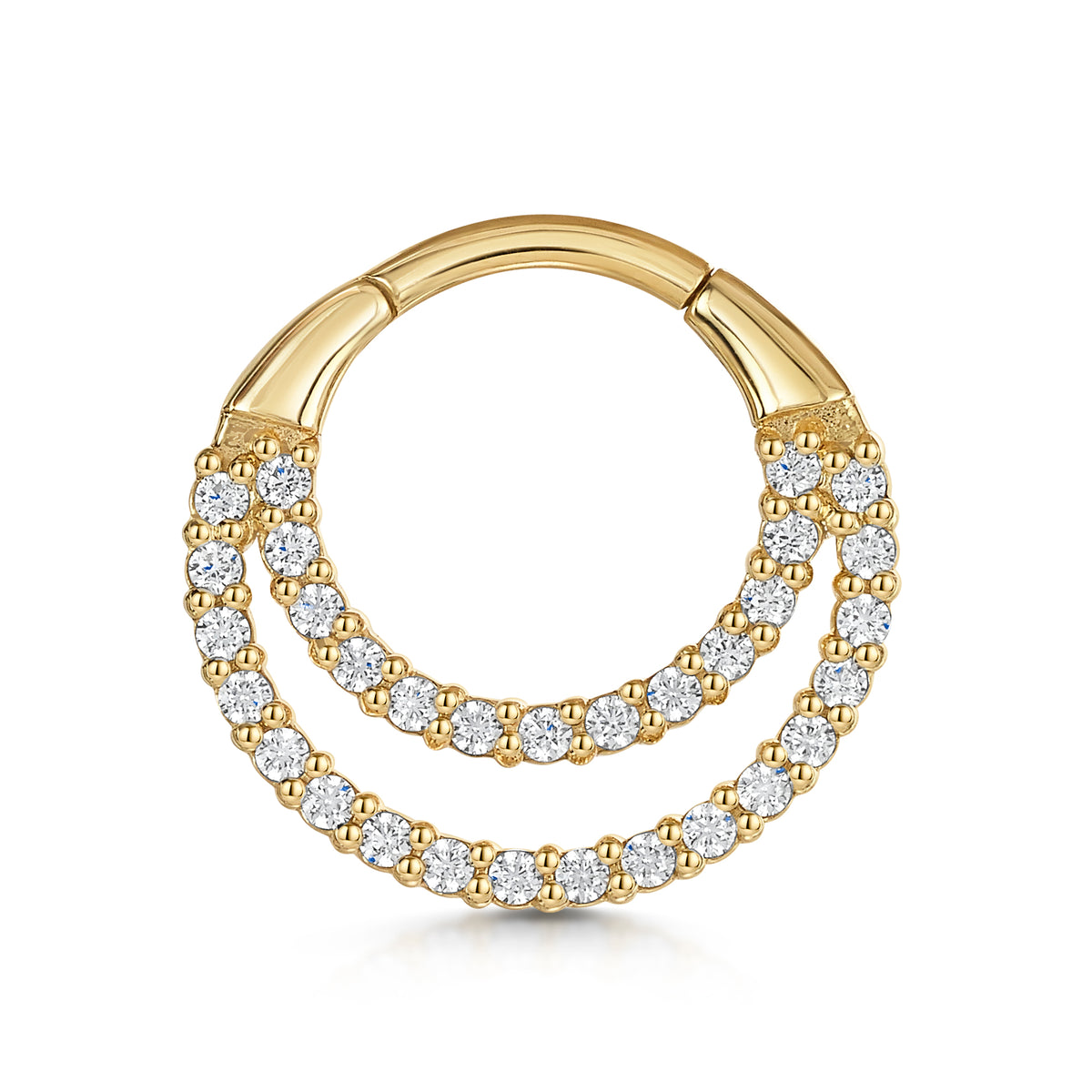 9k solid yellow gold Echo hoop daith or septum