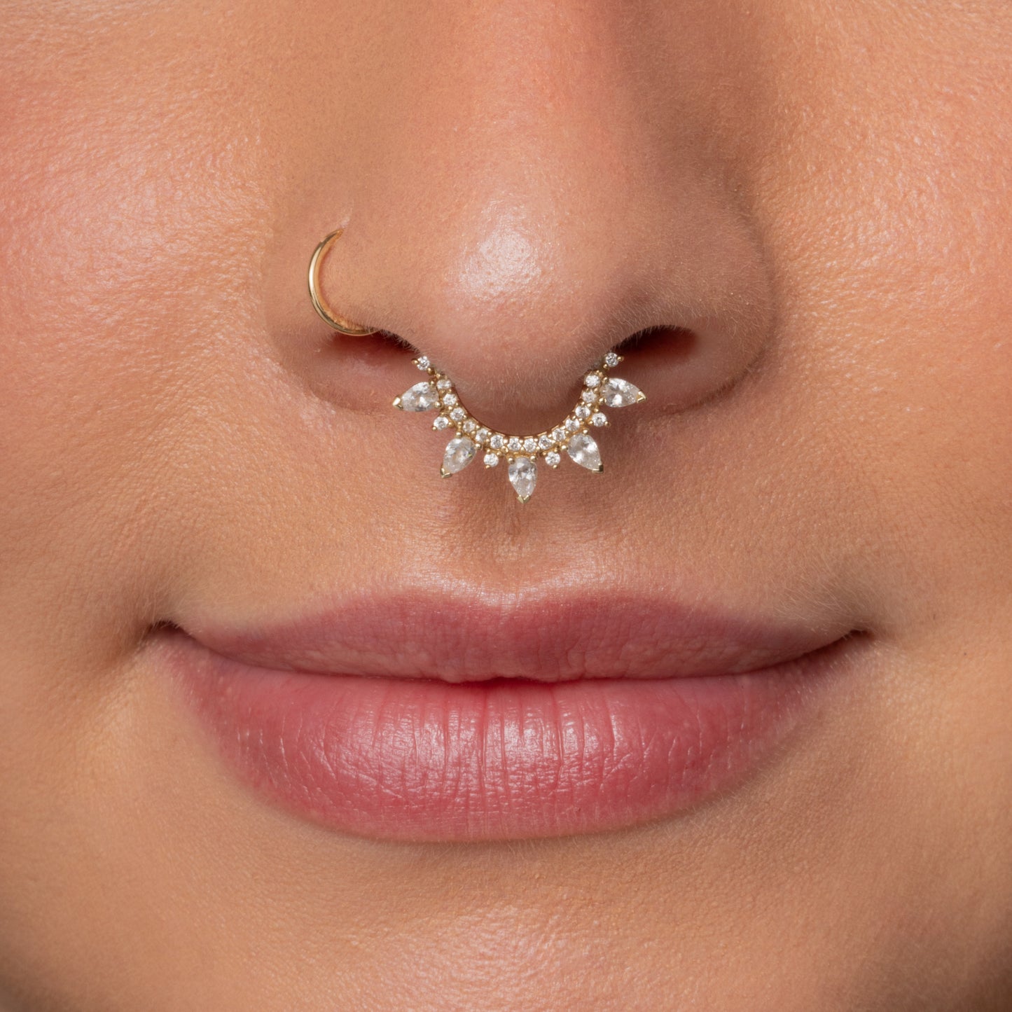 Laura Bond Jewellery 9k solid yellow gold 9mm 16g Isolde hoop for daith or septum Huggies and Hoops