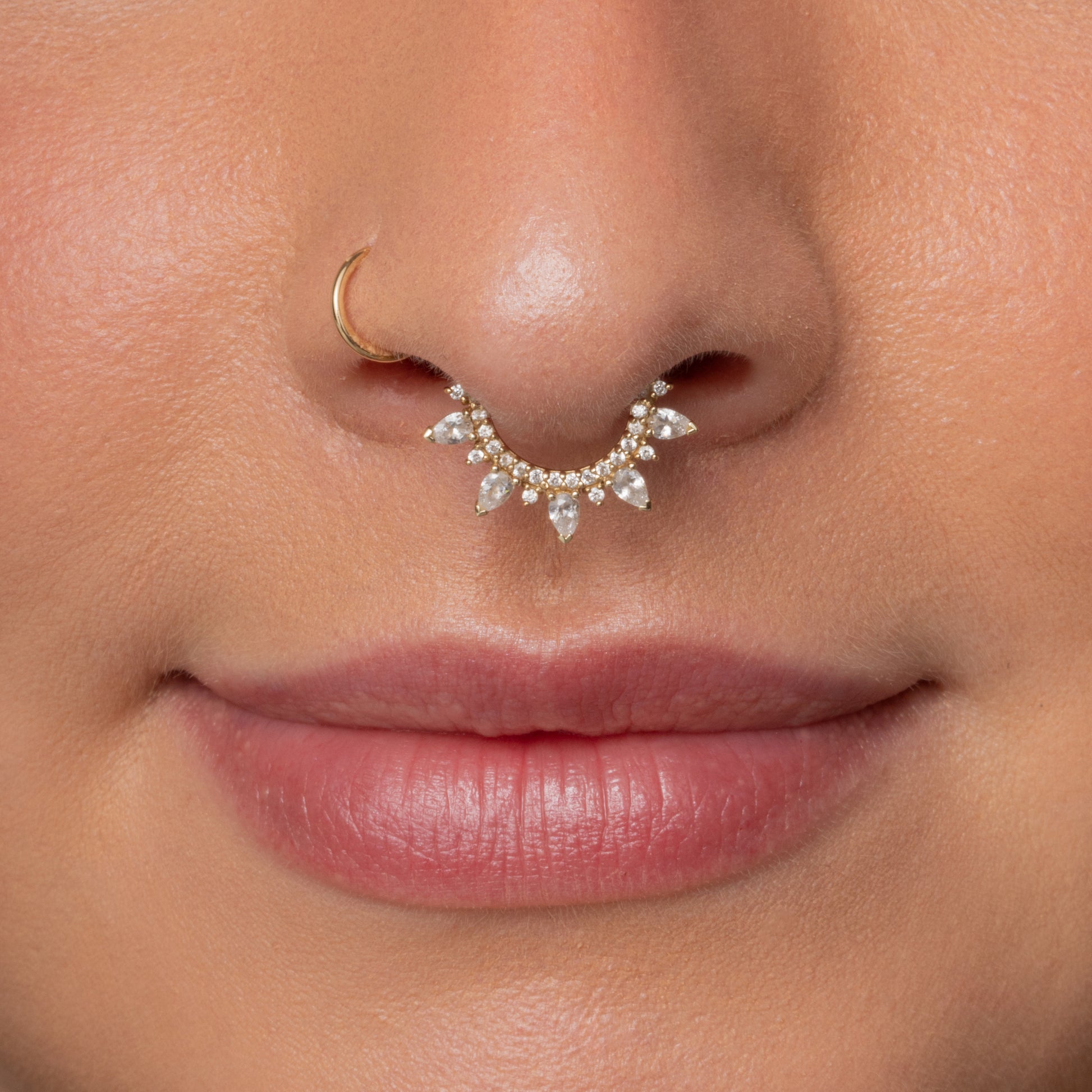 Laura Bond Jewellery 9k solid yellow gold 9mm 16g Isolde hoop for daith or septum Huggies and Hoops