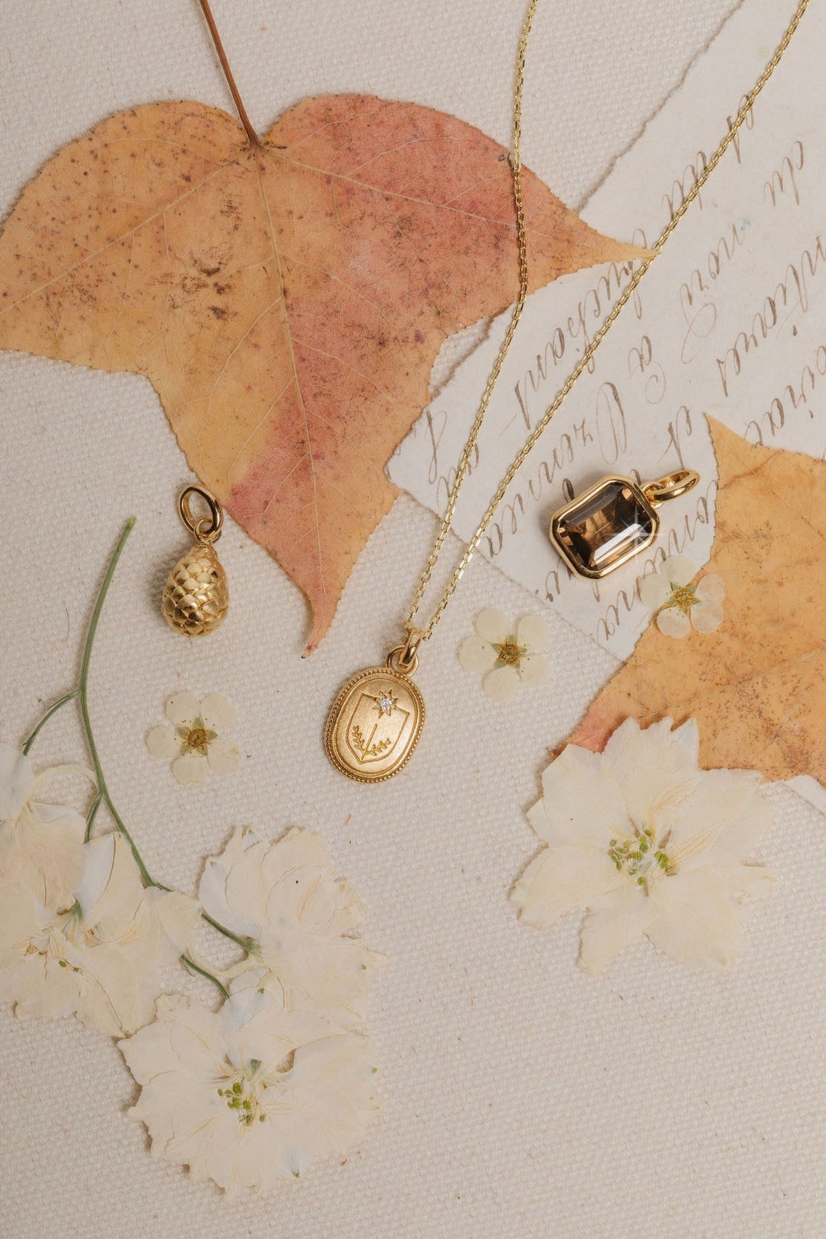 Diamond Guardian Crest Charm Necklace Laura Bond Jewellery
