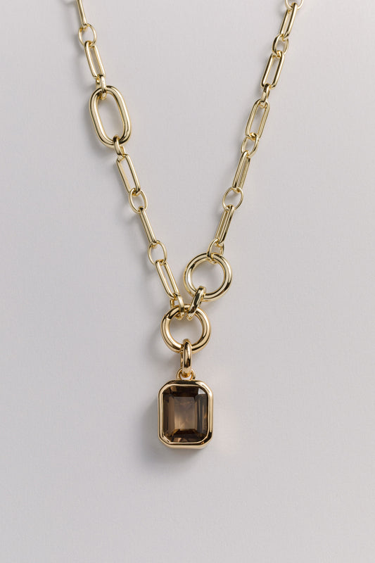 Smoky Quartz Charm Necklace Laura Bond Jewellery