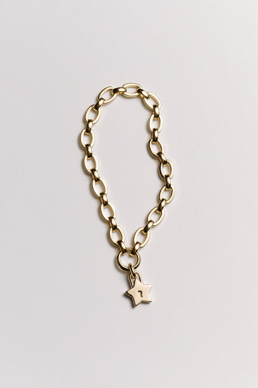 Star Padlock Charm Bracelet Laura Bond Jewellery