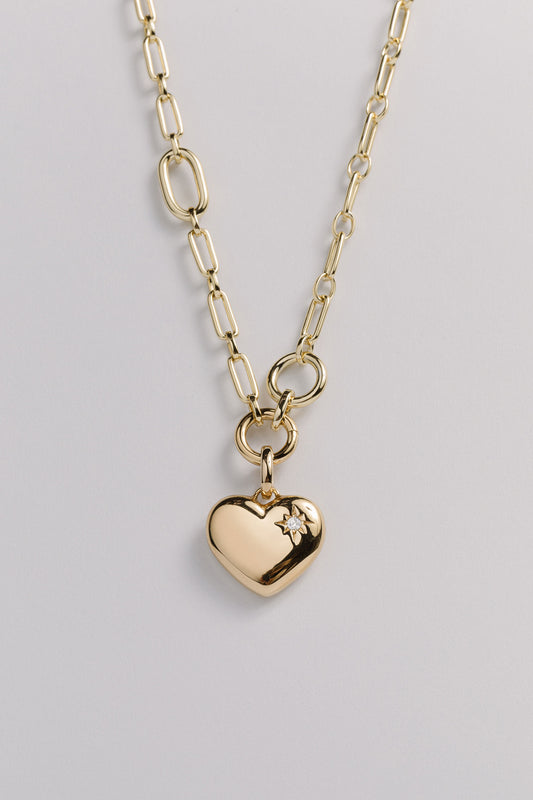 Puffy Heart Charm Necklace Laura Bond Jewellery