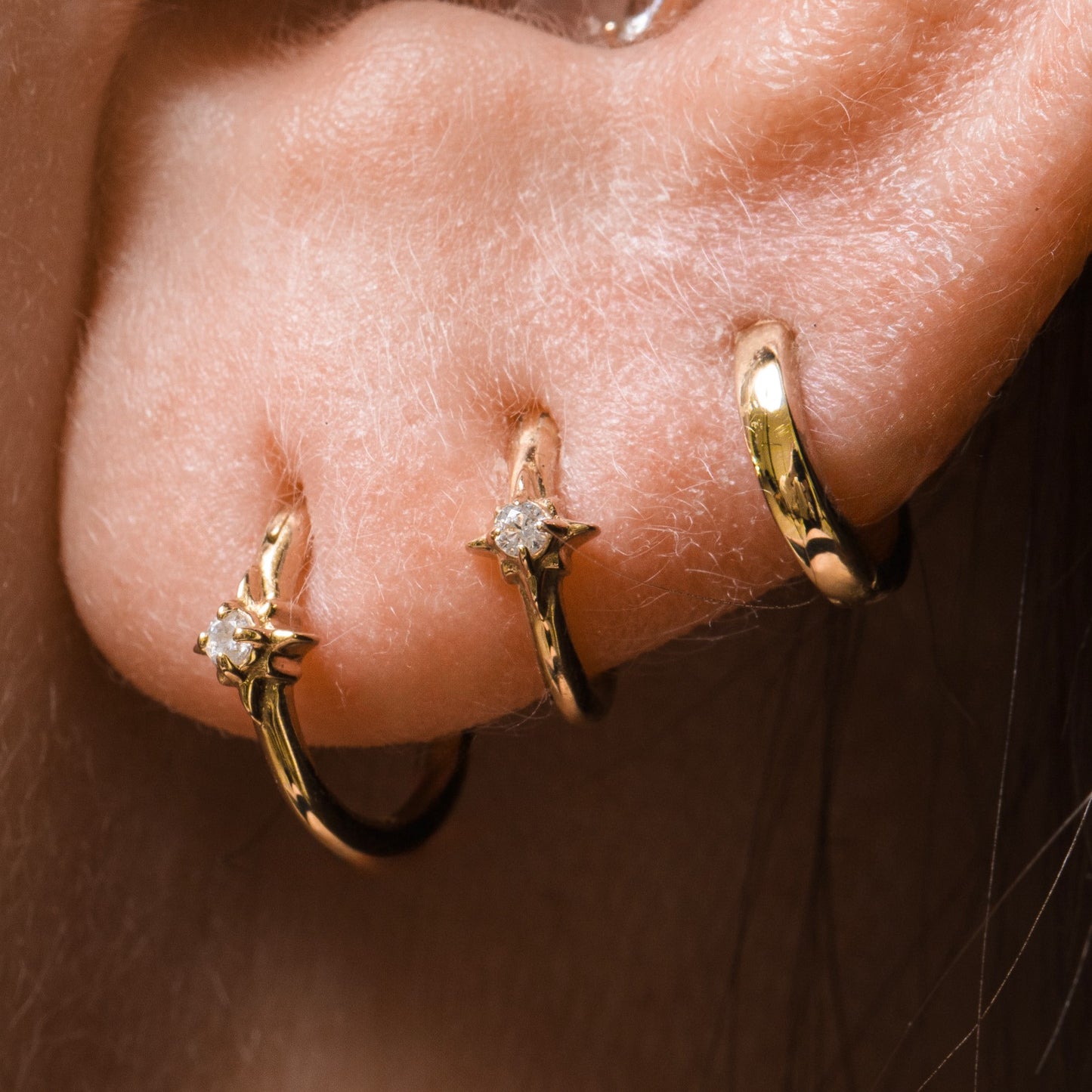 9k solid yellow gold 6mm simple mini huggie earring Huggies and Hoops Laura Bond Jewellery