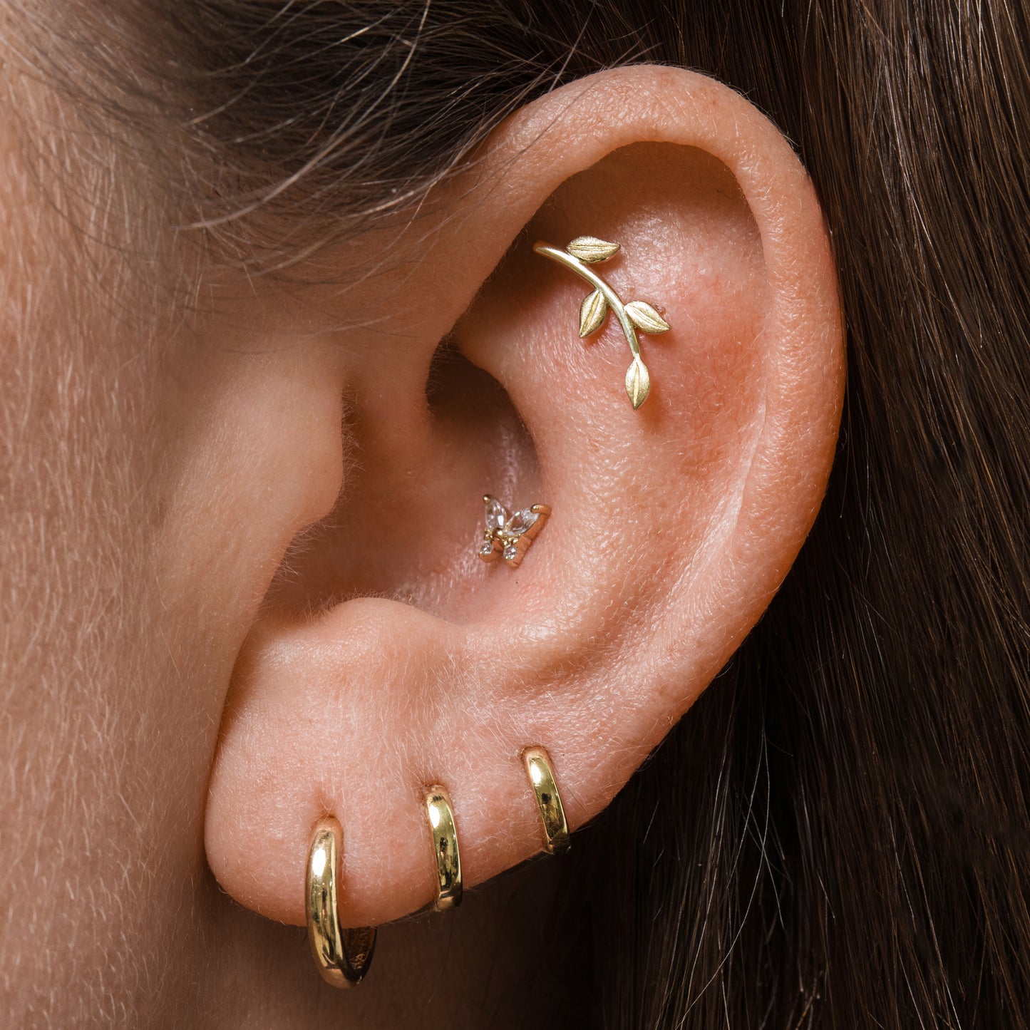 Laura Bond Jewellery Bold and Gold Edinburgh 9k solid yellow gold 8.5mm simple huggie earring Huggies and Hoops