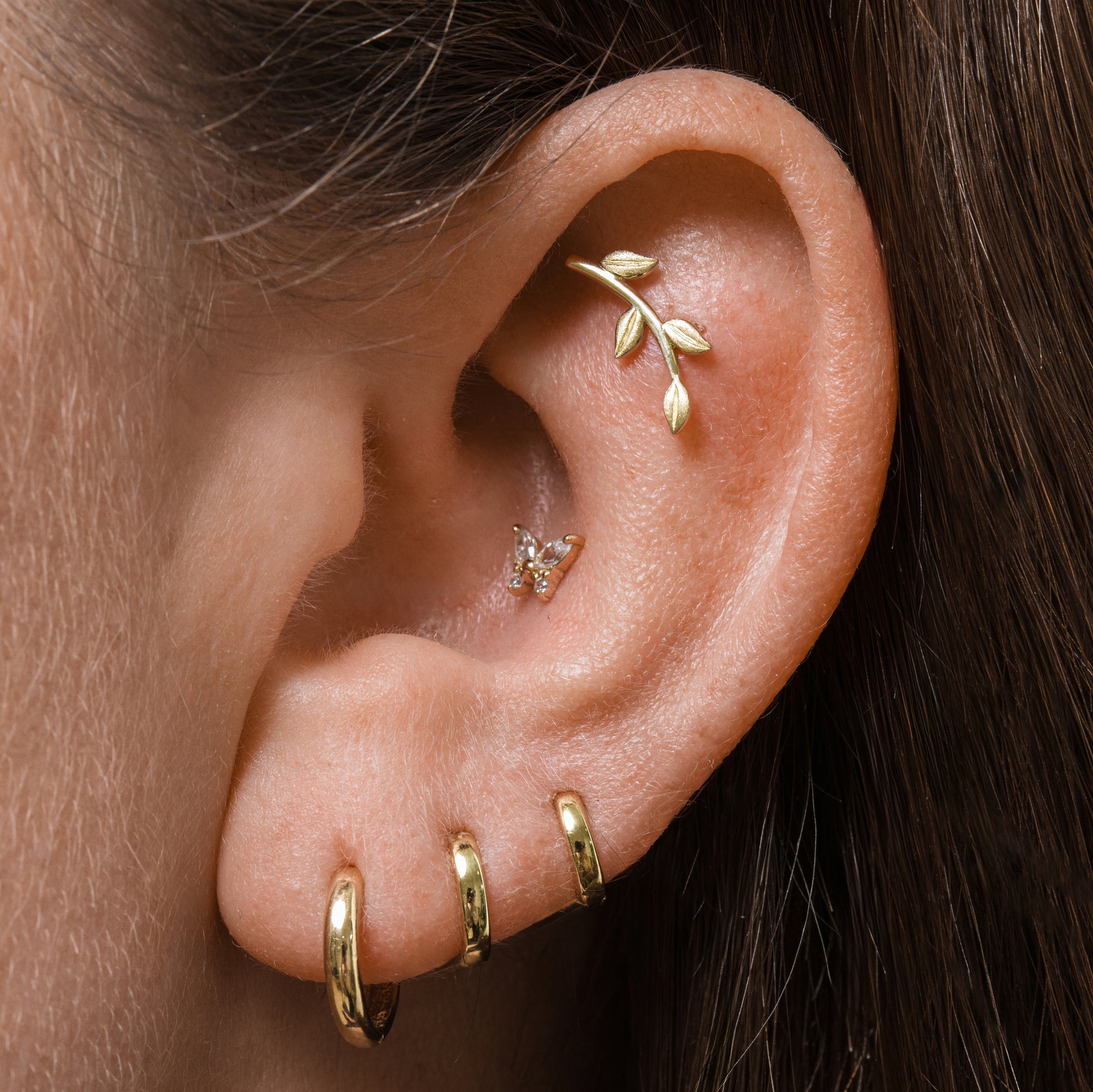 Laura Bond Jewellery Bold and Gold Edinburgh 9k solid yellow gold 8.5mm simple huggie earring Huggies and Hoops
