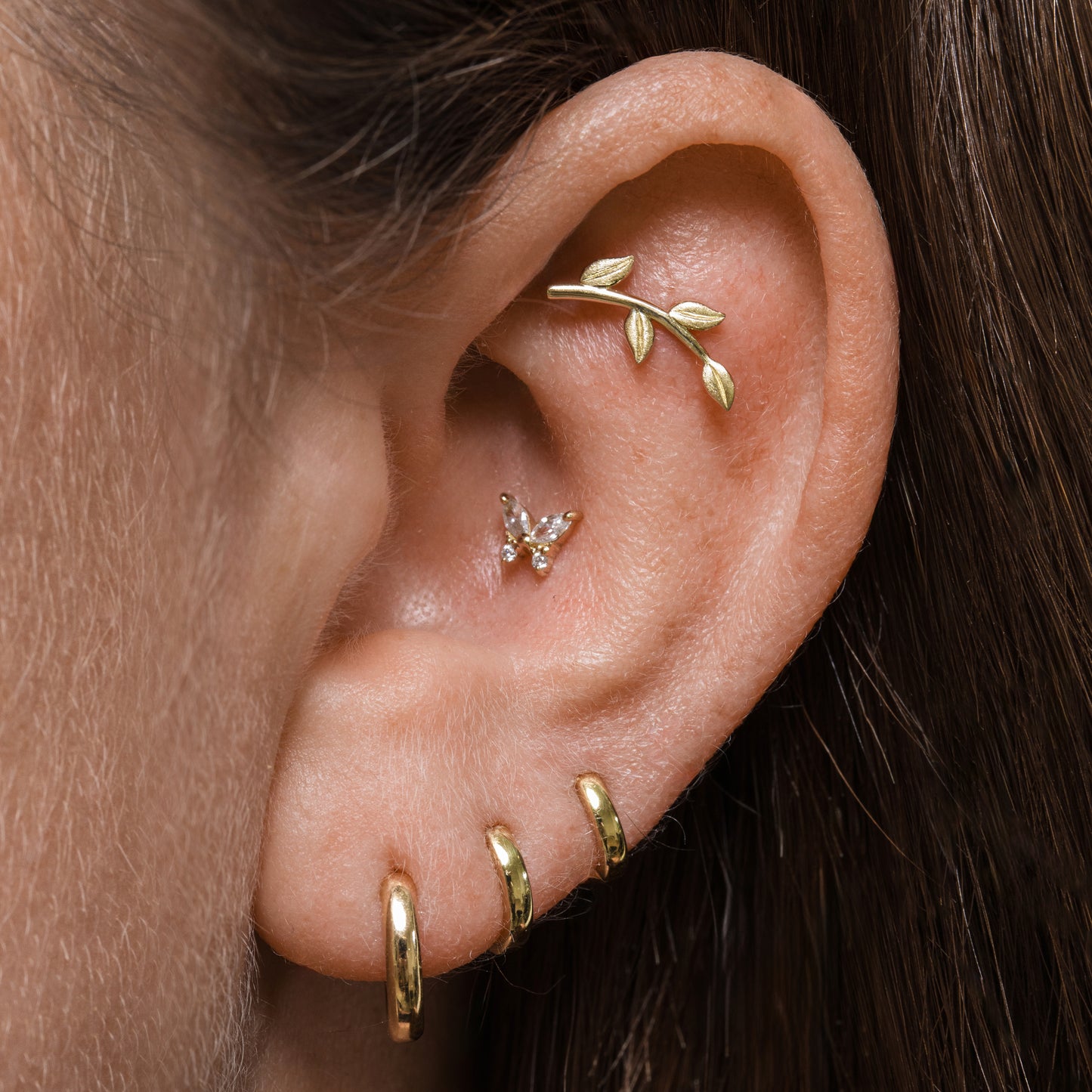 Laura Bond Jewellery 9k solid yellow gold 5mm simple teeny tiny huggie earring Huggies and Hoops