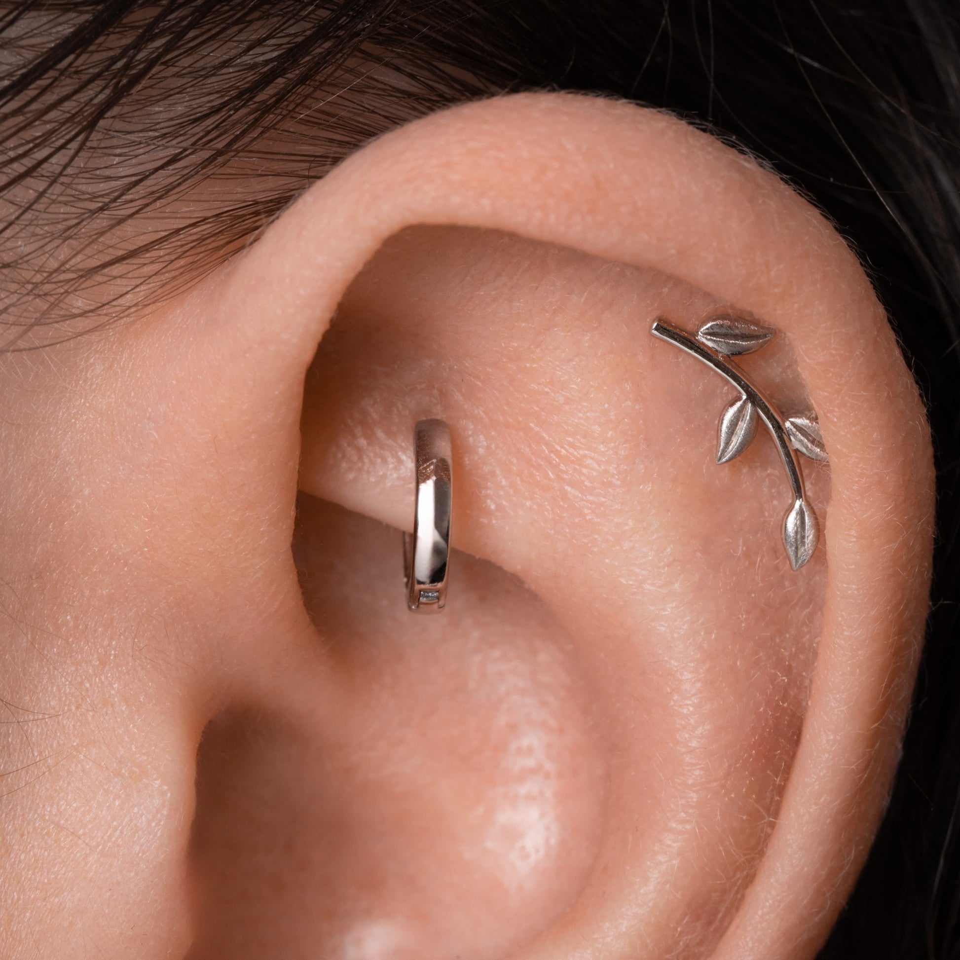 Laura Bond Jewellery 9k solid white gold 6mm simple mini huggie earring Huggies and Hoops