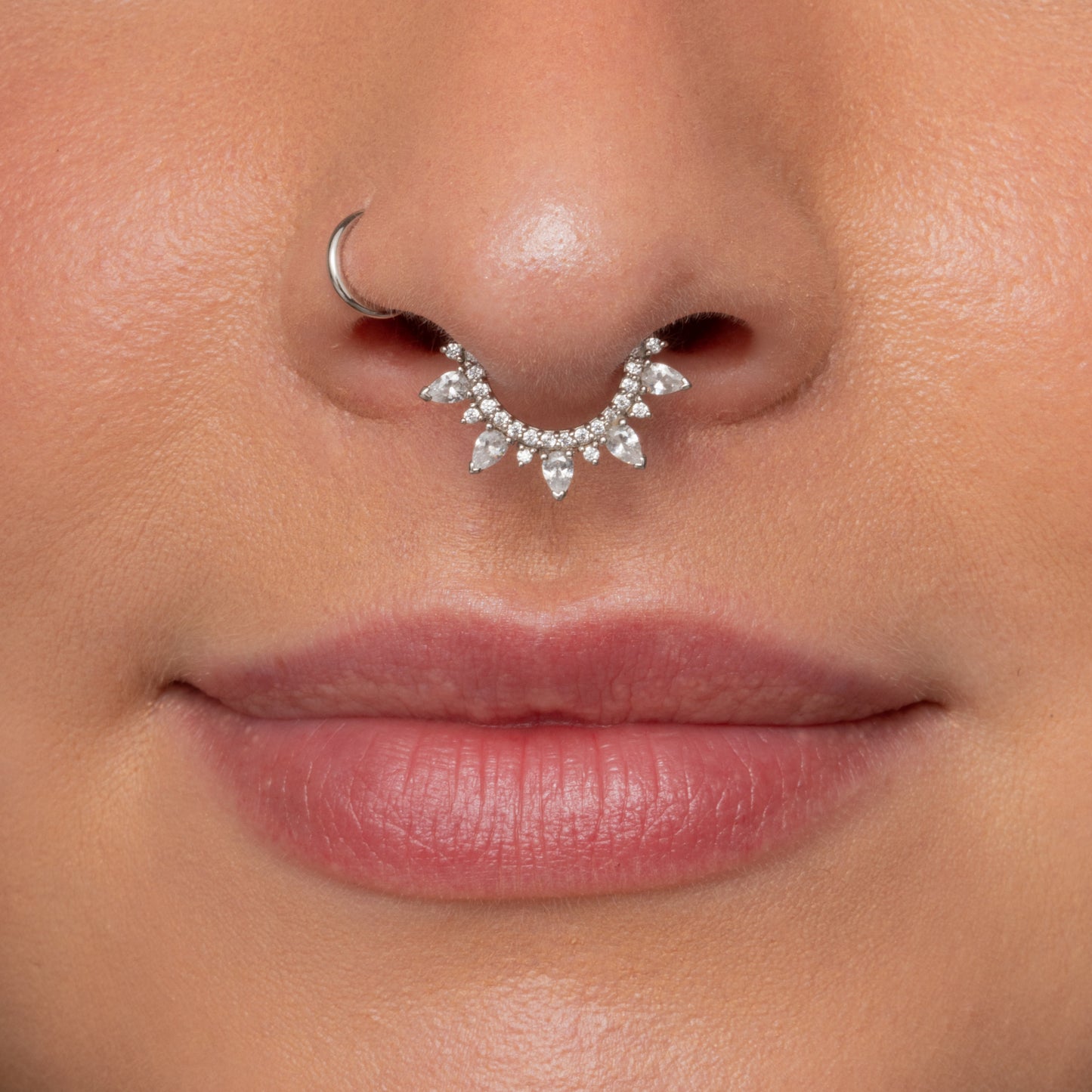 Laura Bond Jewellery Bold and Gold Edinburgh 9k solid white gold 9mm 16g Isolde hoop for daith or septum Huggies and Hoops