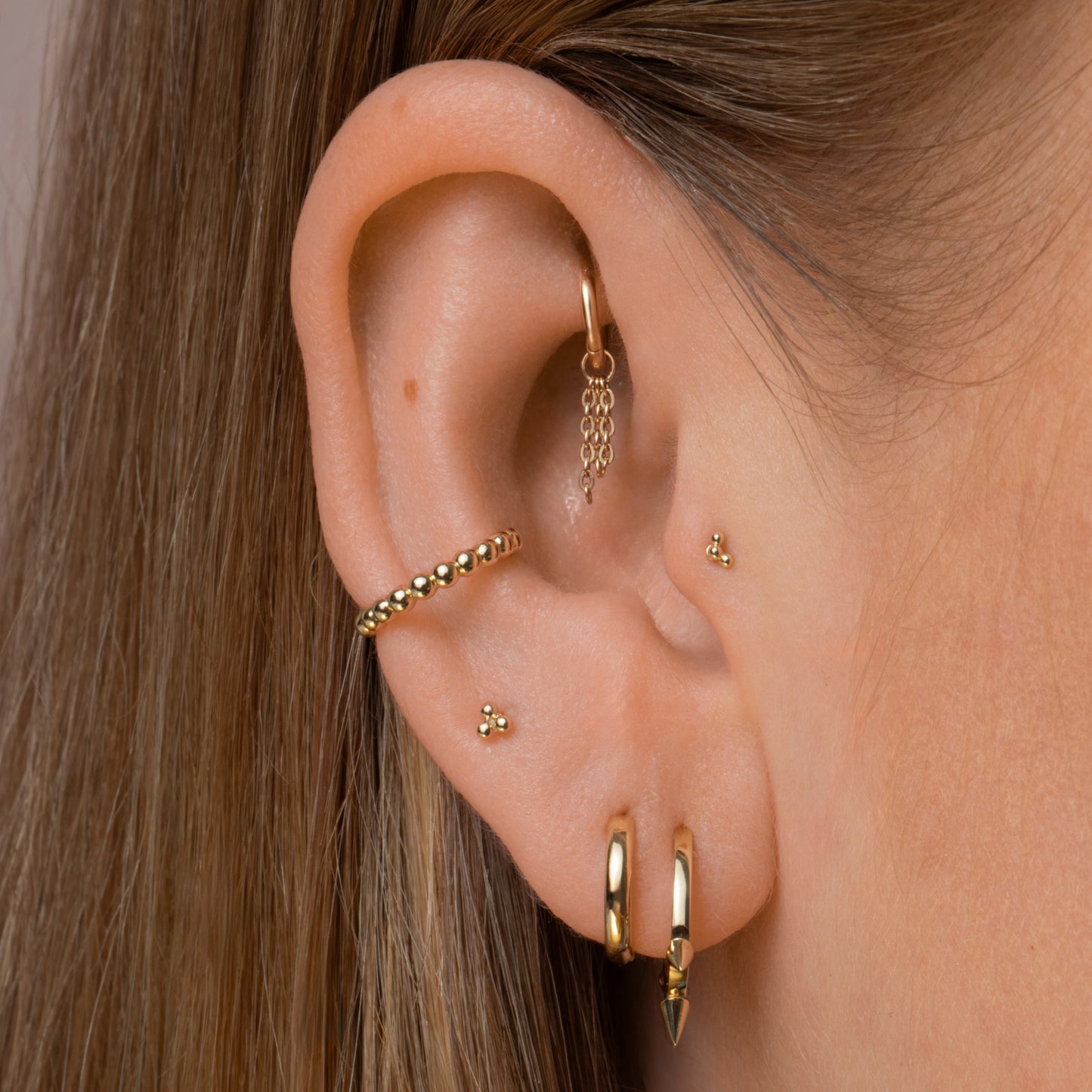 Laura Bond Jewellery Bold and Gold Edinburgh 9k solid yellow gold 8.5mm simple huggie earring Huggies and Hoops