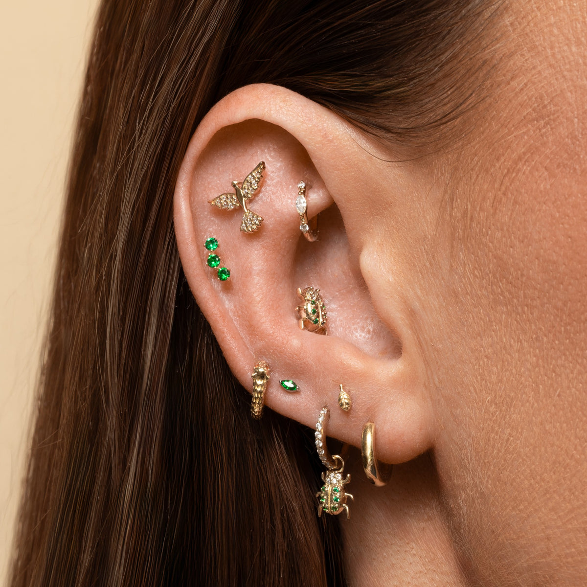 9k solid yellow gold Leopard clicker hoop earring Huggies and Hoops Laura Bond Jewellery