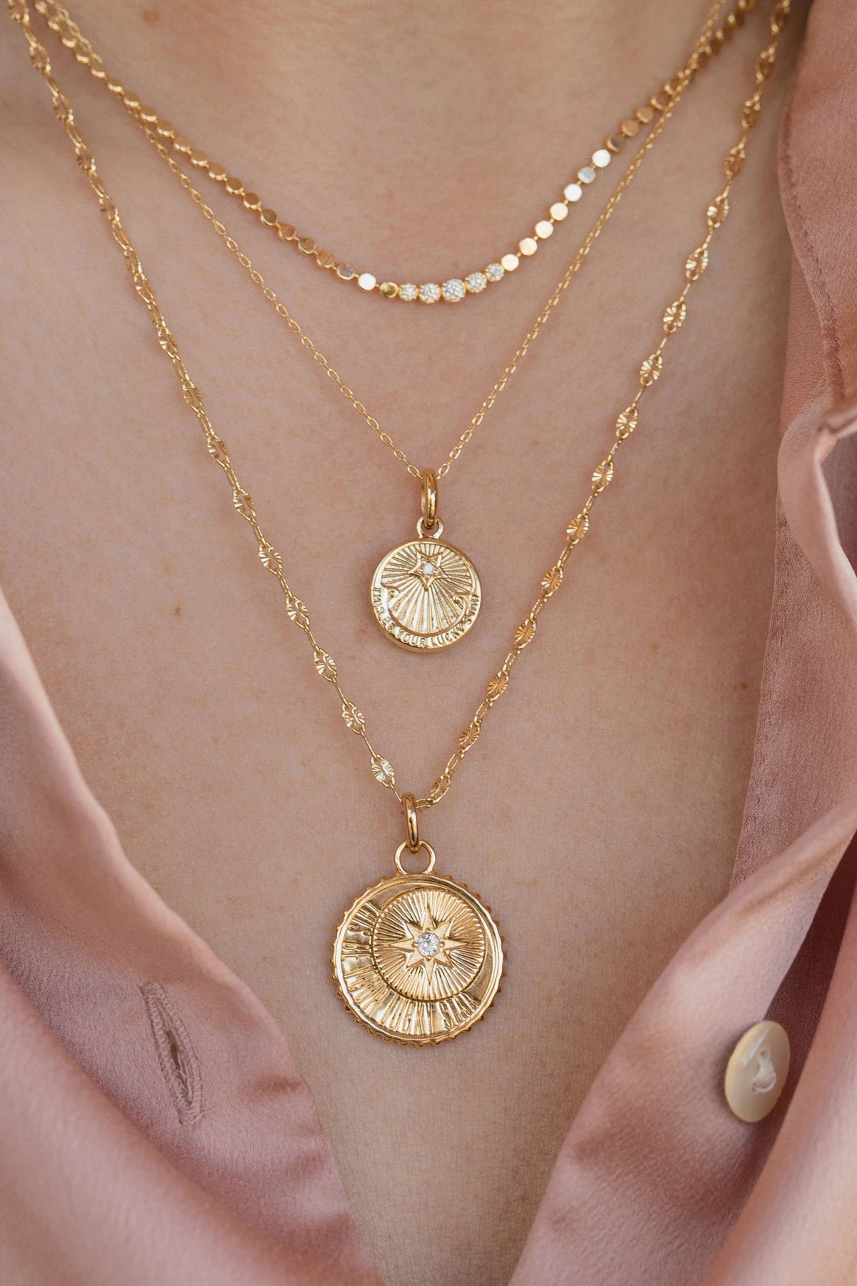 Lucky Star Medallion Charm Laura Bond Jewellery