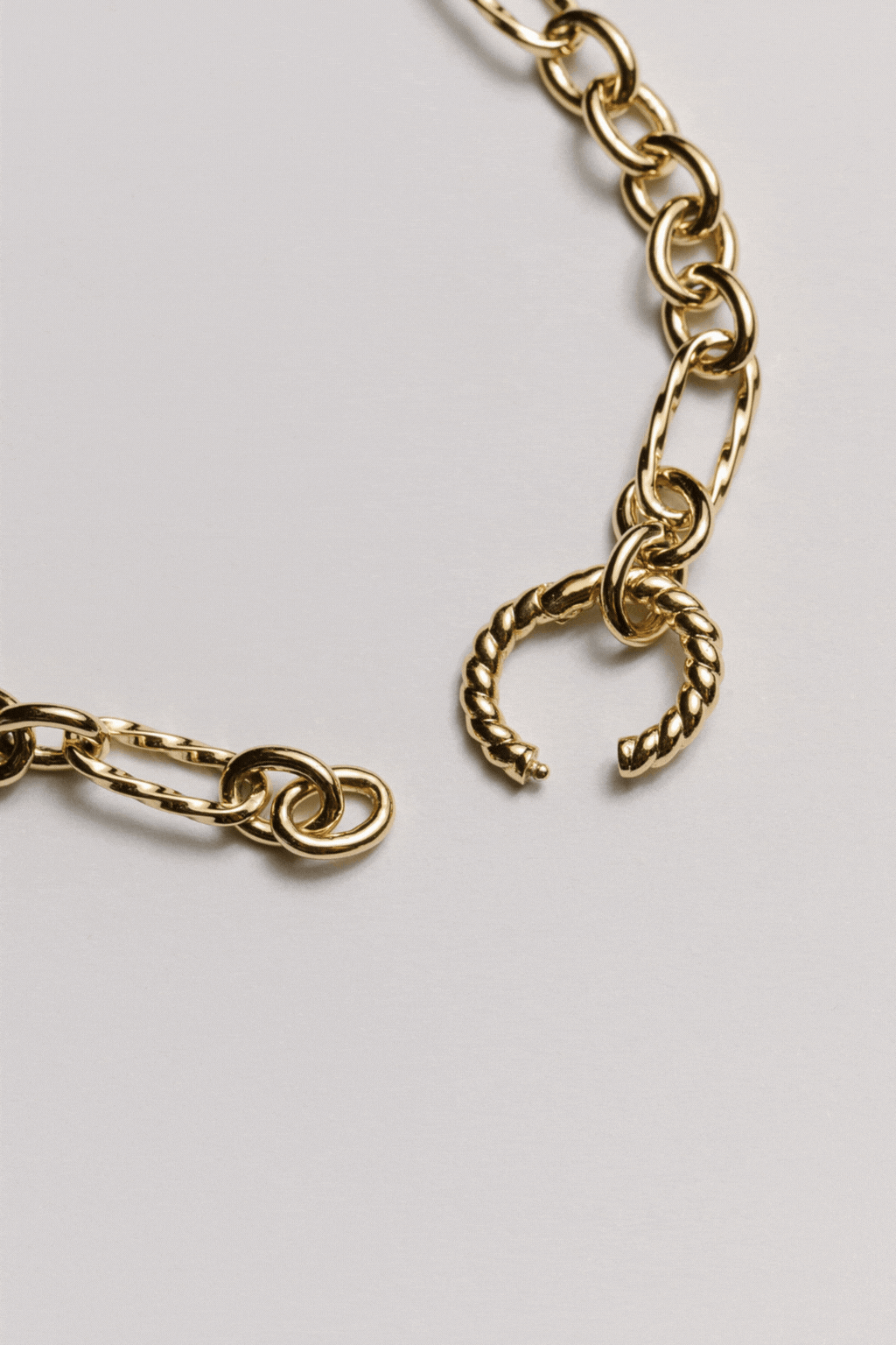 The Keepsake Textured Paperclip Charm Bracelet Laura Bond Jewellery