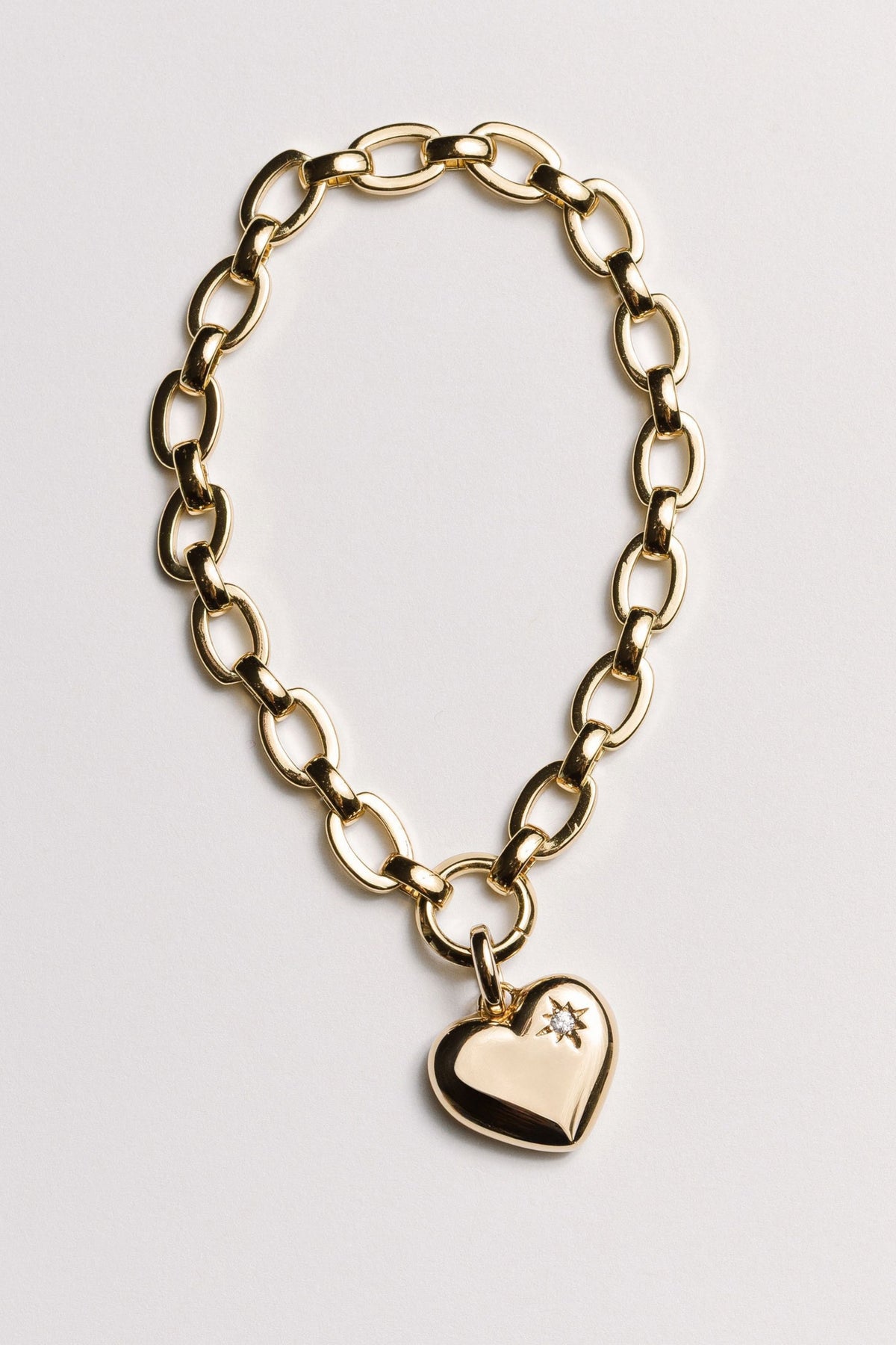 Puffy Heart Charm Bracelet Laura Bond Jewellery