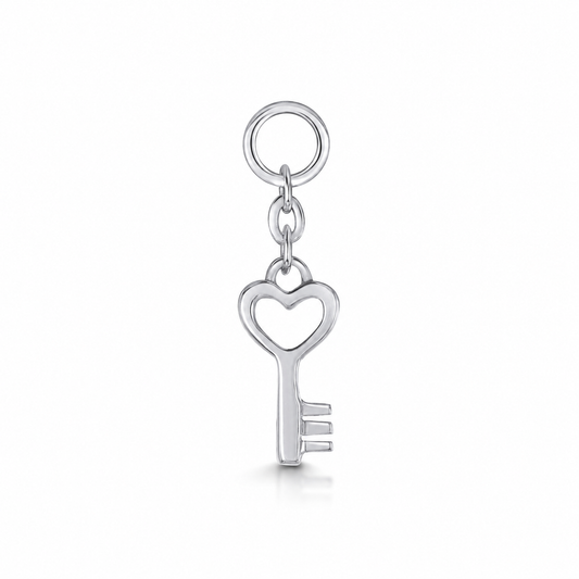 Laura Bond Jewellery 9k solid white gold Love Key earring charm Earring Charms