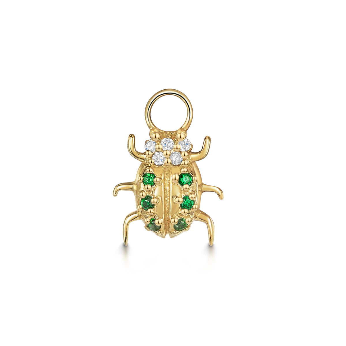 9k solid yellow gold Jewelled Beetle earring charm Chains and Charms Laura Bond Jewellery