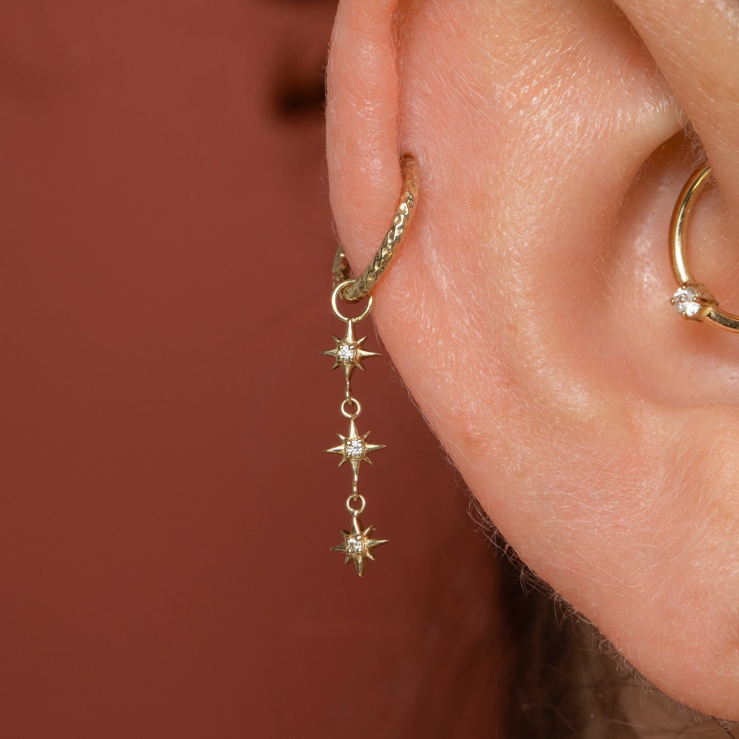 Laura Bond Jewellery Bold and Gold Edinburgh 9k solid yellow gold North Star earring charm Chains and Charms