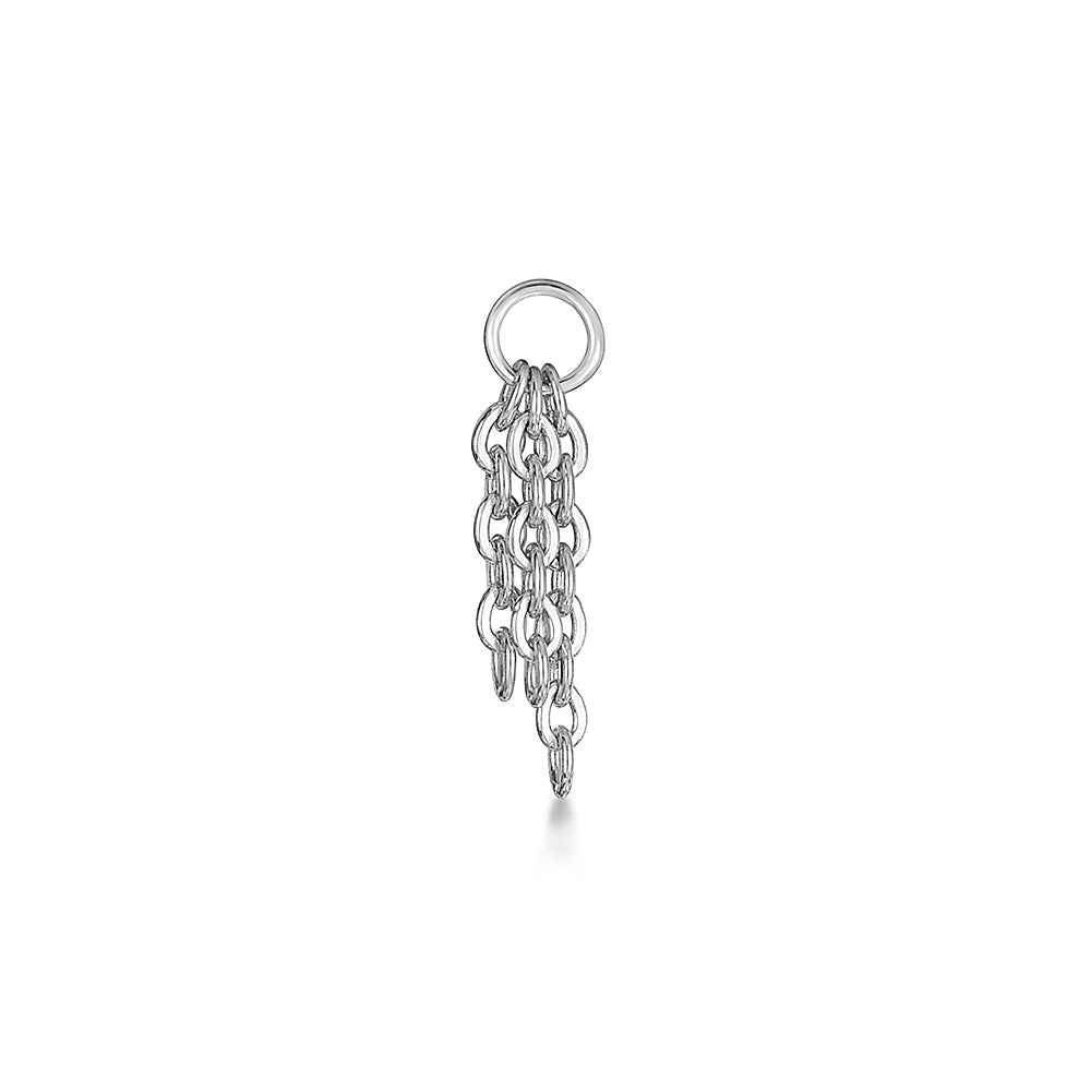9K solid white gold Sunlight floating earring chain charm