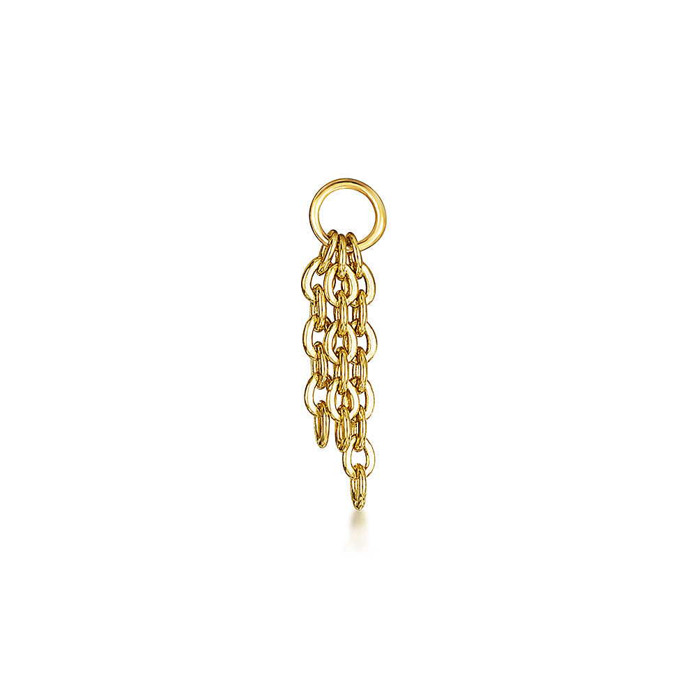 Laura Bond Jewellery 9k solid yellow gold Sunlight floating earring chain charm Chains and Charms