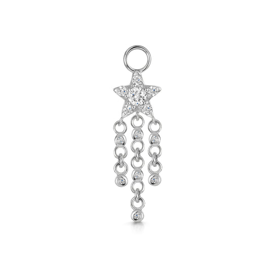 Laura Bond 9k solid white gold Shooting Star drop earring charm Chains and Charms
