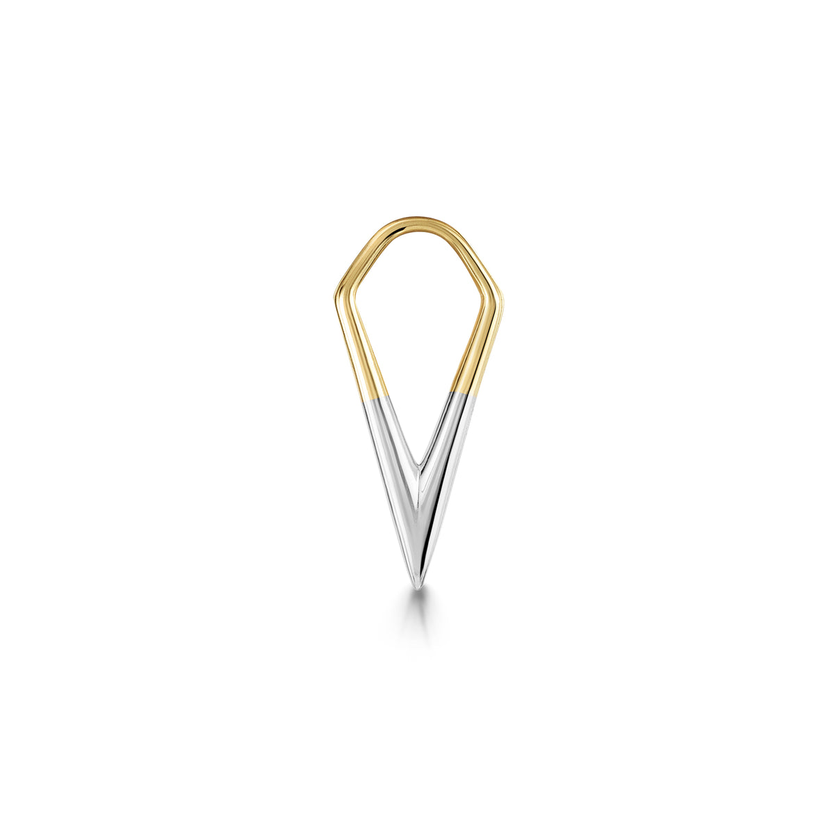 9k solid yellow white gold mixed metal Shard earring charm