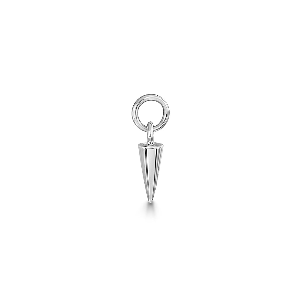 Laura Bond Jewellery 9k solid white gold tiny spike earring charm Chains and Charms