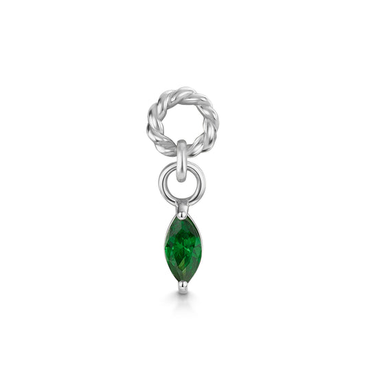 astrid miyu maria tash 9k solid white gold twisted Cressida green earring charm Chains and Charms Laura Bond