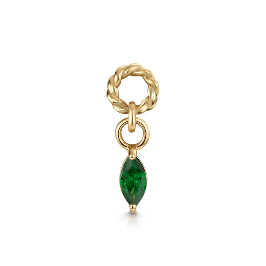 astrid miyu maria tash 9k solid yellow gold twisted Cressida green earring charm Chains and Charms Laura Bond