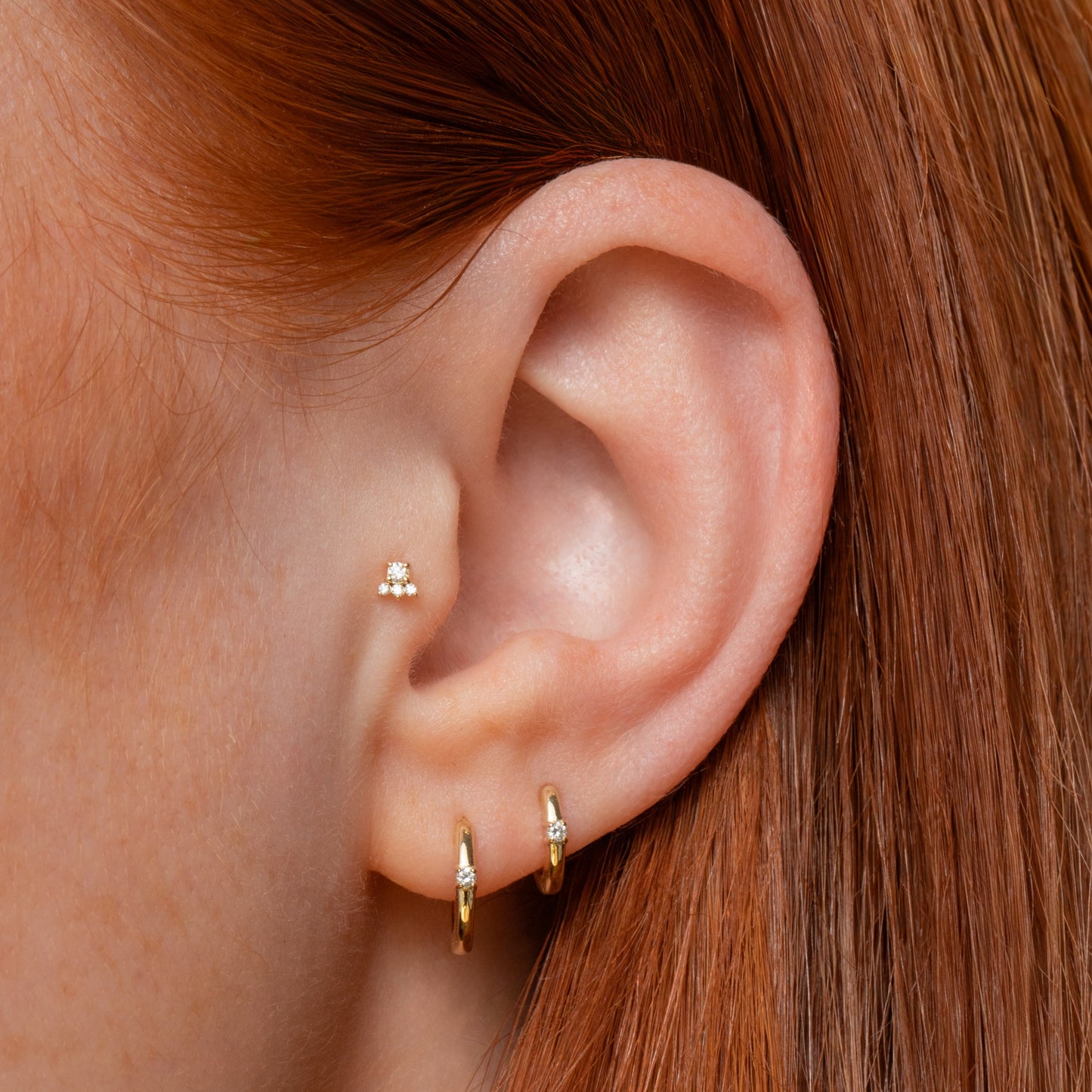 astrid miyu maria tash Diamonds by Laura Bond - 14k solid yellow gold Elsie flat back labret stud earring Cartilage Studs Laura Bond