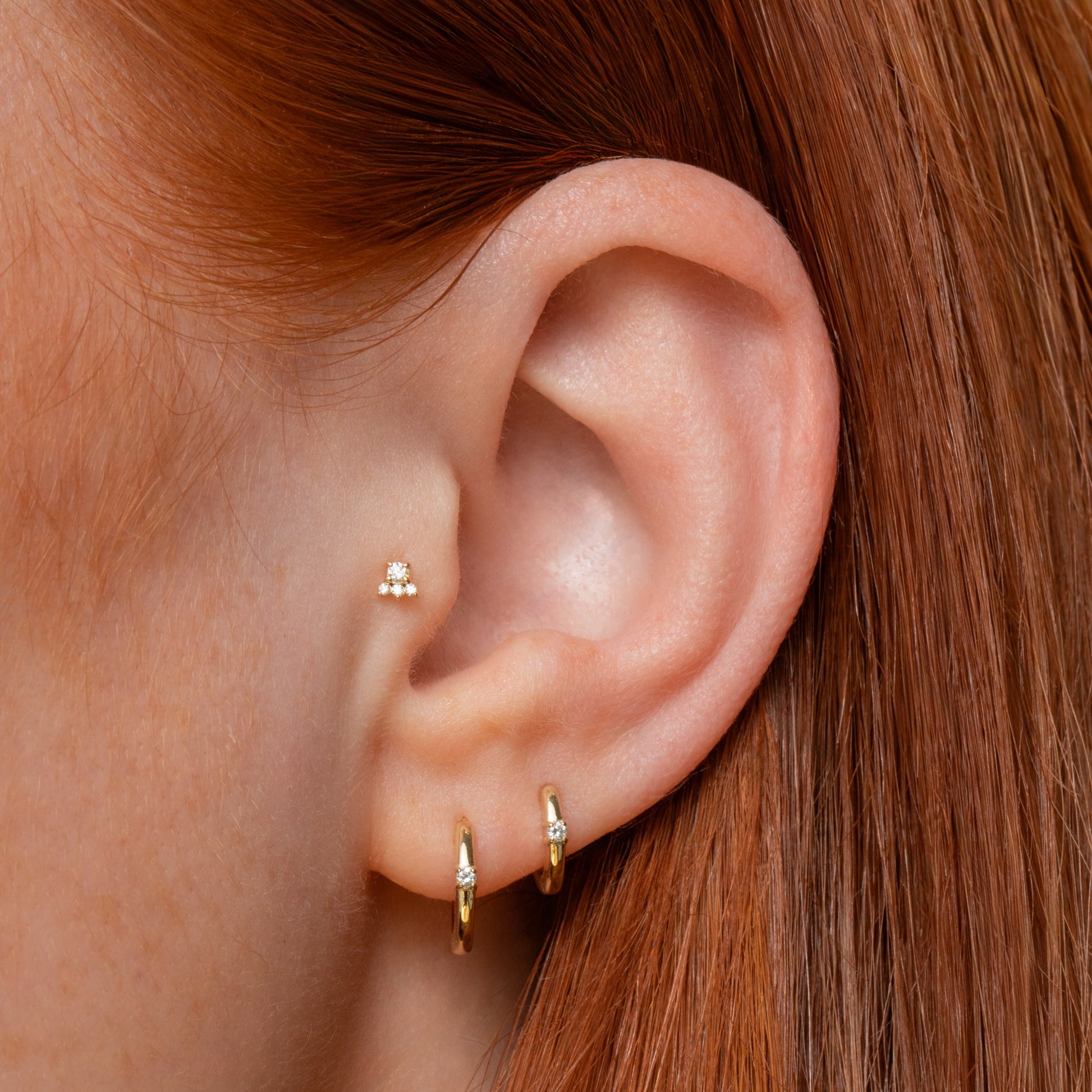 astrid miyu maria tash Diamonds by Laura Bond - 14k solid yellow gold Elsie flat back labret stud earring Cartilage Studs Laura Bond