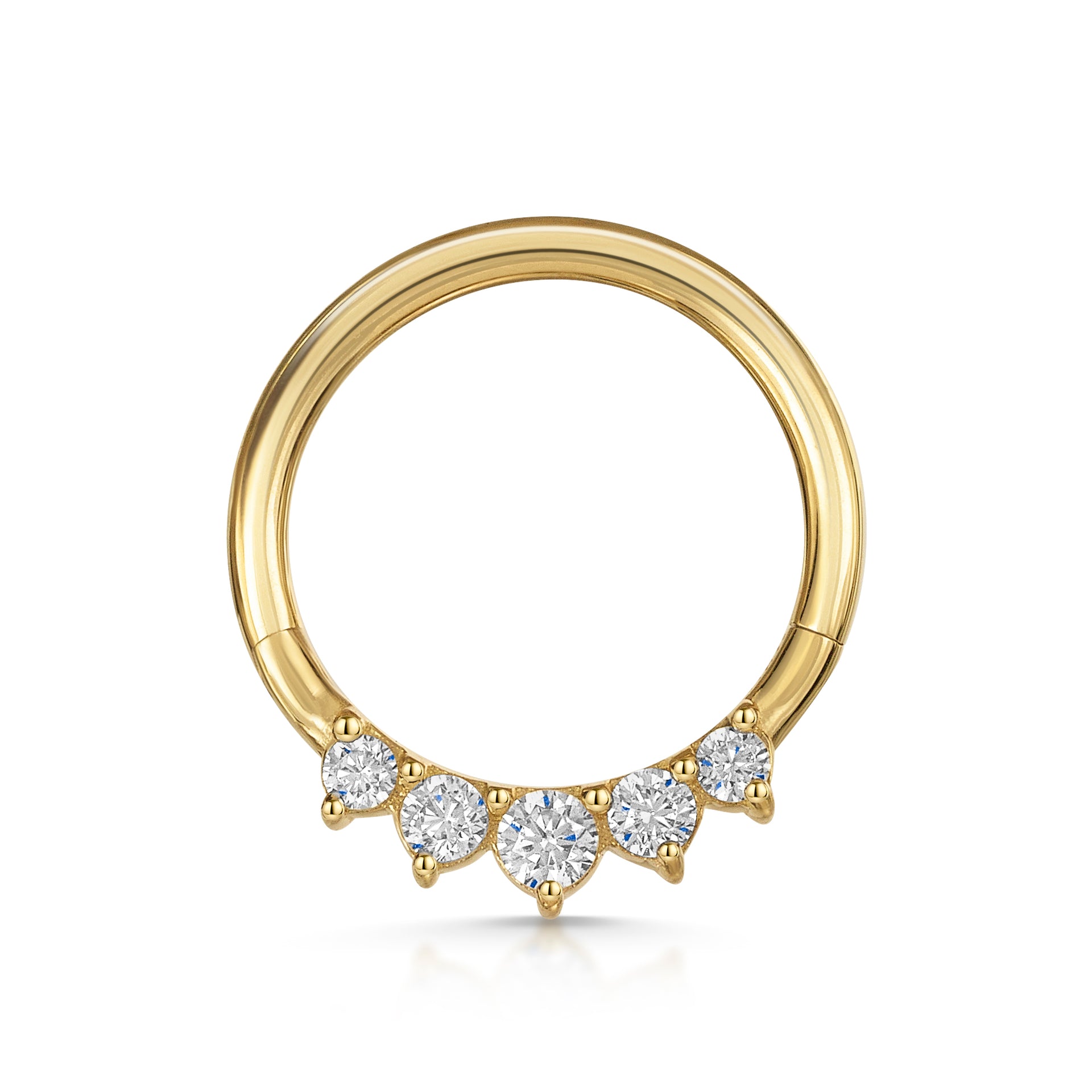 14k solid yellow gold Tiara clicker hoop daith or septum