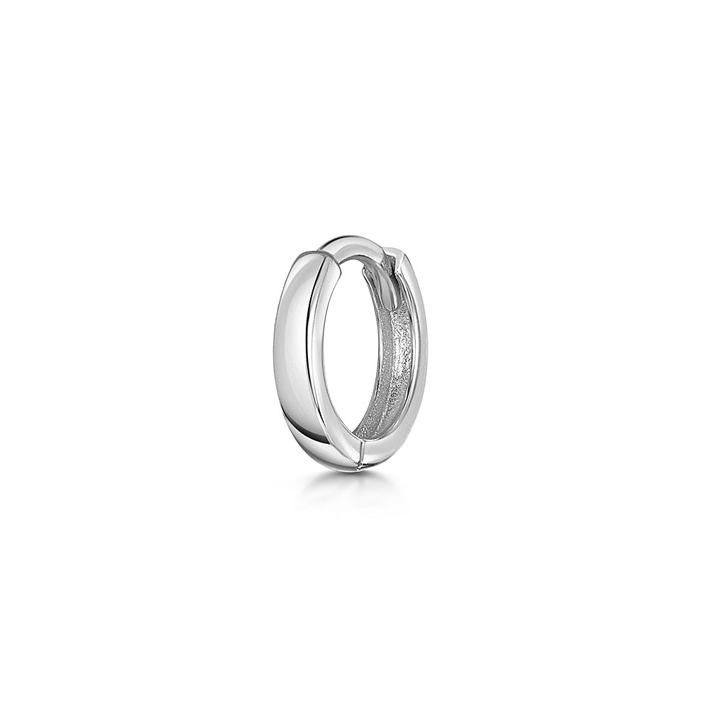 Laura Bond Jewellery 9k solid white gold 6mm simple mini huggie earring Huggies and Hoops
