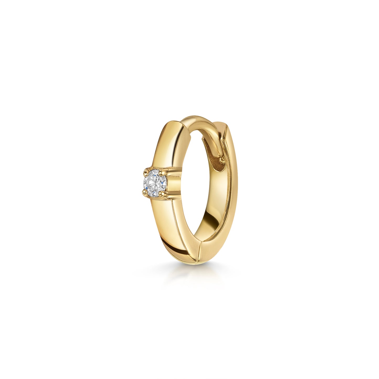 Laura Bond Jewellery 14k solid yellow gold diamond huggie hoop 6mm Huggies and Hoops
