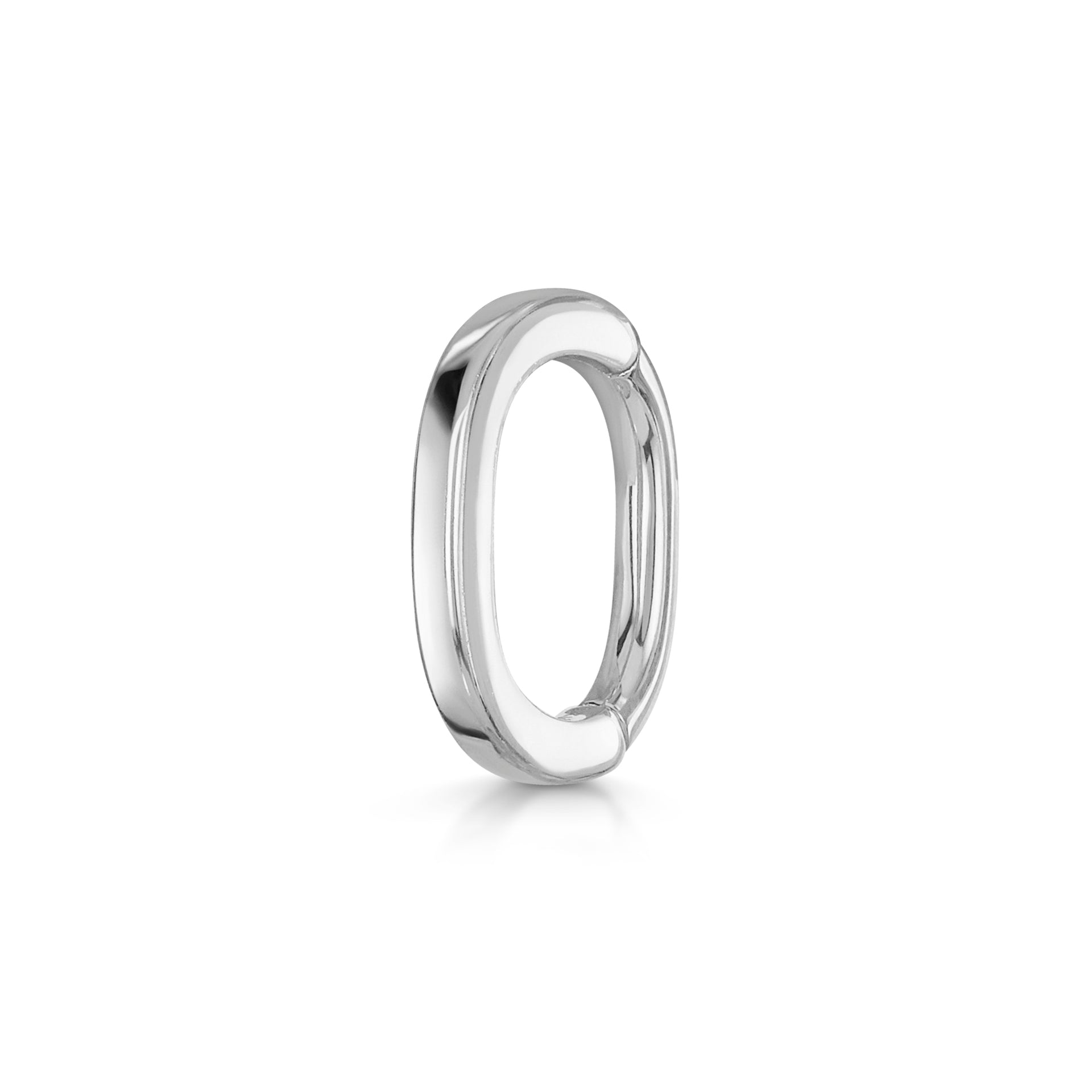9k solid white gold 7mm oval rook clicker hoop earring