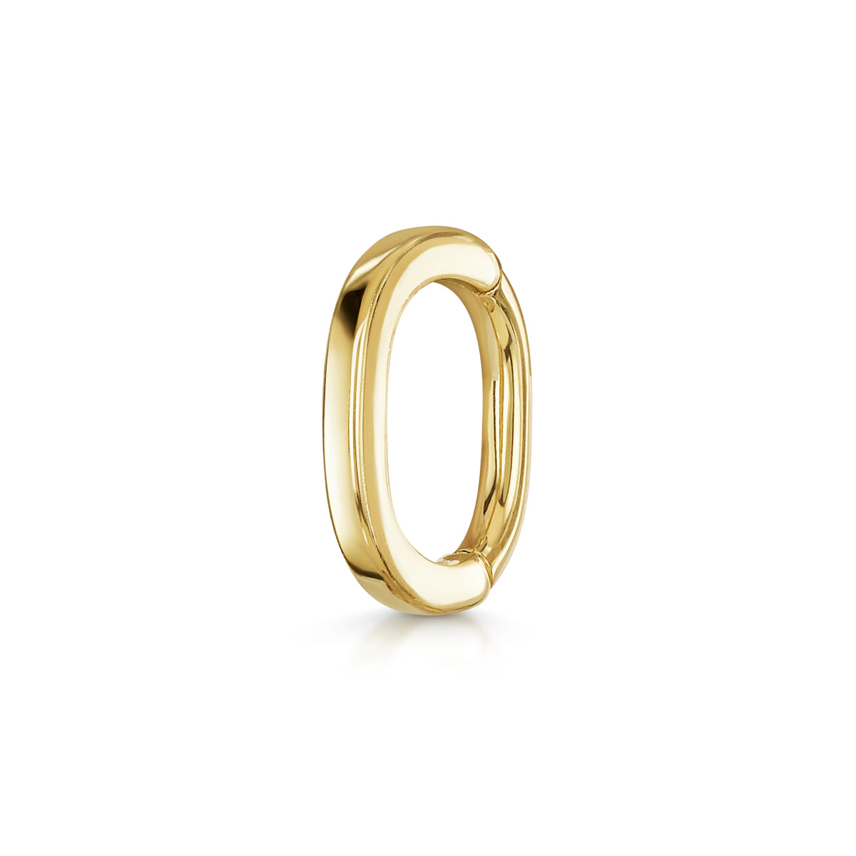 9k solid yellow gold 7mm oval rook clicker hoop earring