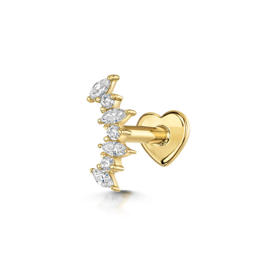 astrid miyu maria tash 9k solid yellow gold Rowena marquise labret stud earring Cartilage Studs Laura Bond