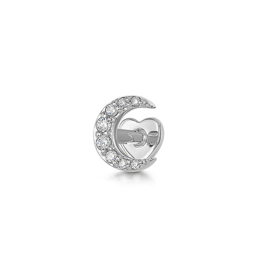 Laura Bond Jewellery Bold and Gold Edinburgh 14k solid white gold Lunette moon flat back labret stud earring Cartilage Studs