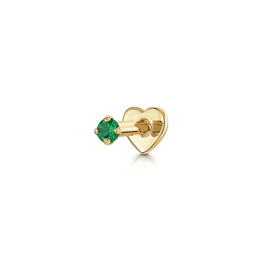 Laura Bond Jewellery 9k solid yellow gold tiny green crystal gem 2mm flat back labret stud earring Cartilage Studs